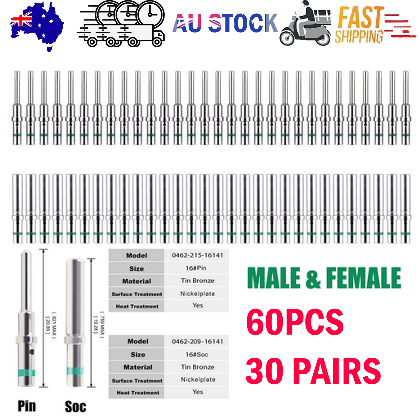 Deutsch DT series solid pin connector set — view 2