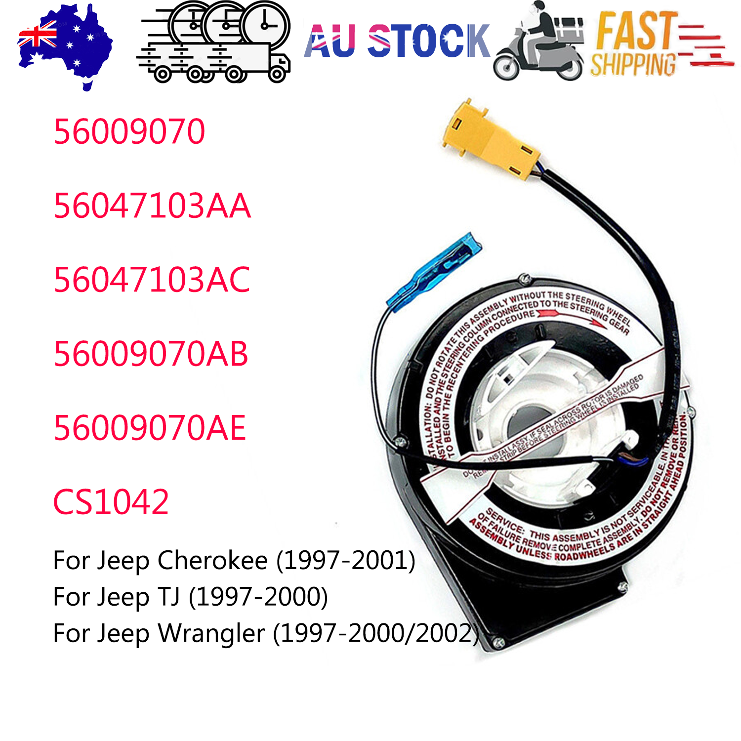 Jeep Wrangler Cherokee clock spring 56009070 — view 2