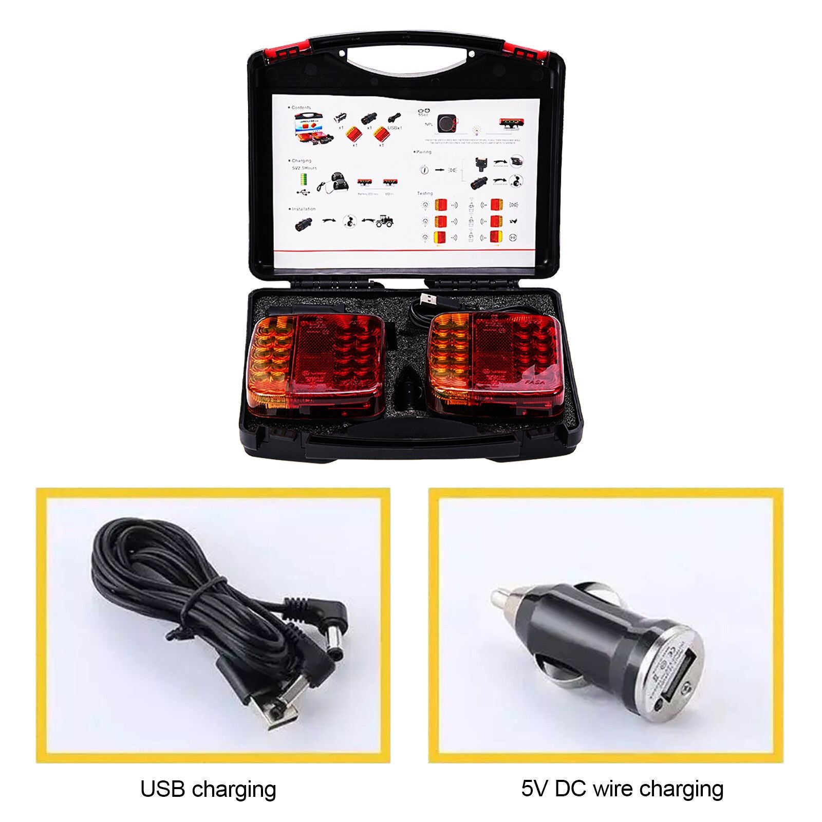 2x 7-pin LED wireless trailer tail light kit — view 5