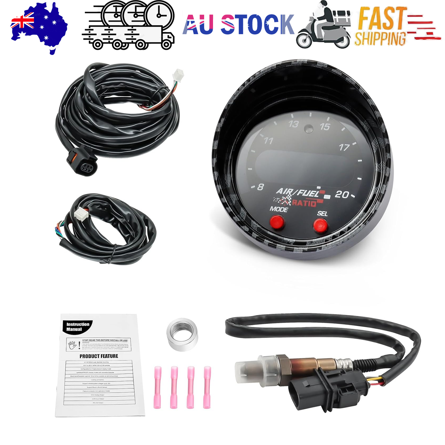 52mm AFR wideband air fuel ratio gauge kit 30-0300 — view 2