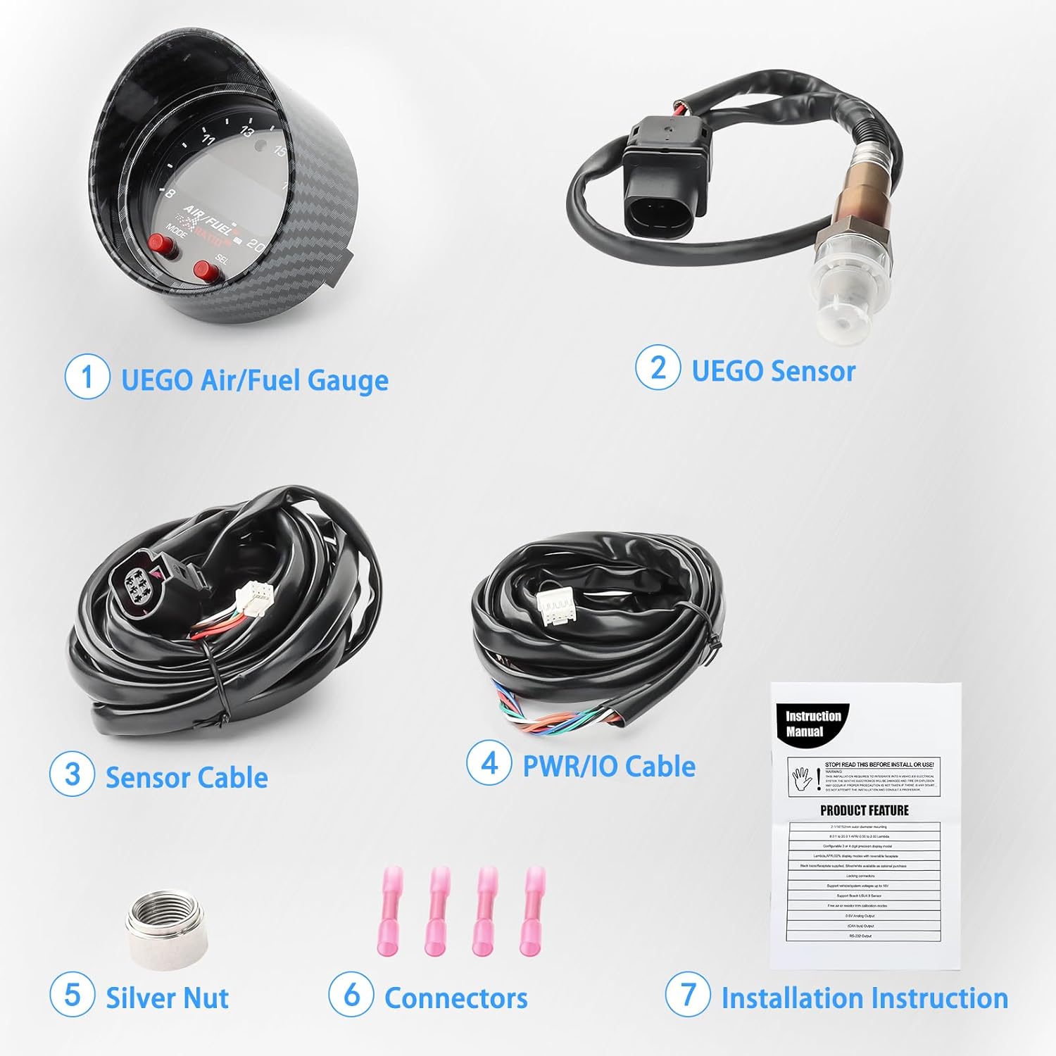 52mm AFR wideband air fuel ratio gauge kit 30-0300 — view 5