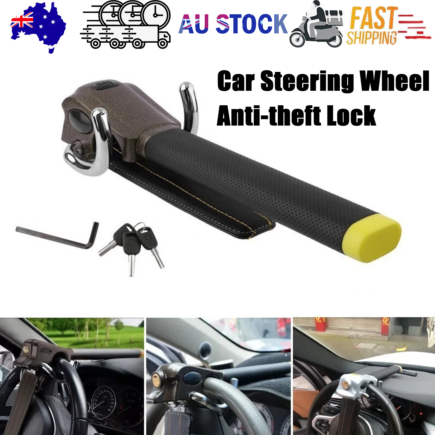 Car Steering Wheel Anti-theft Lock — view 2