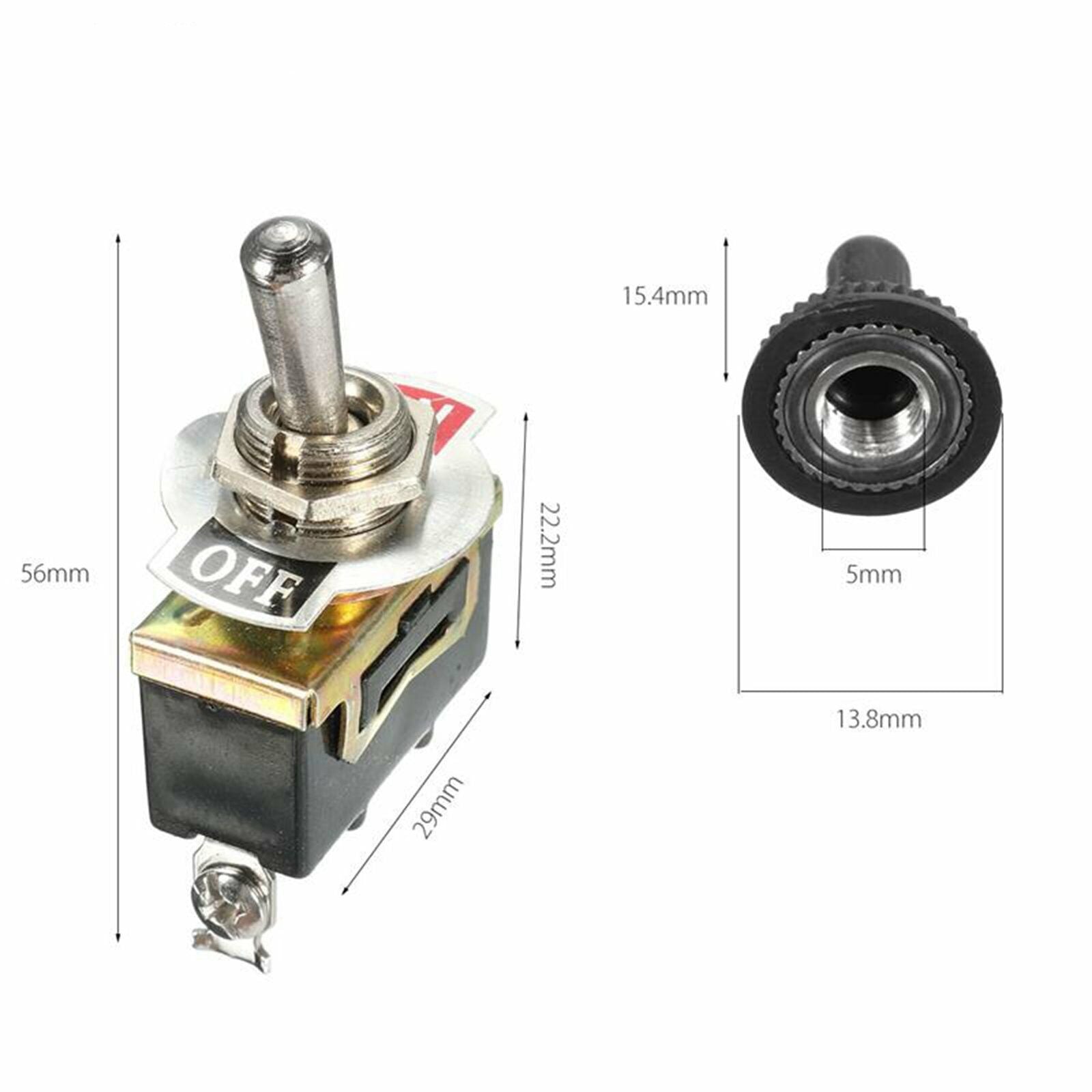 12V on off toggle switch dash light 5 pack — view 7