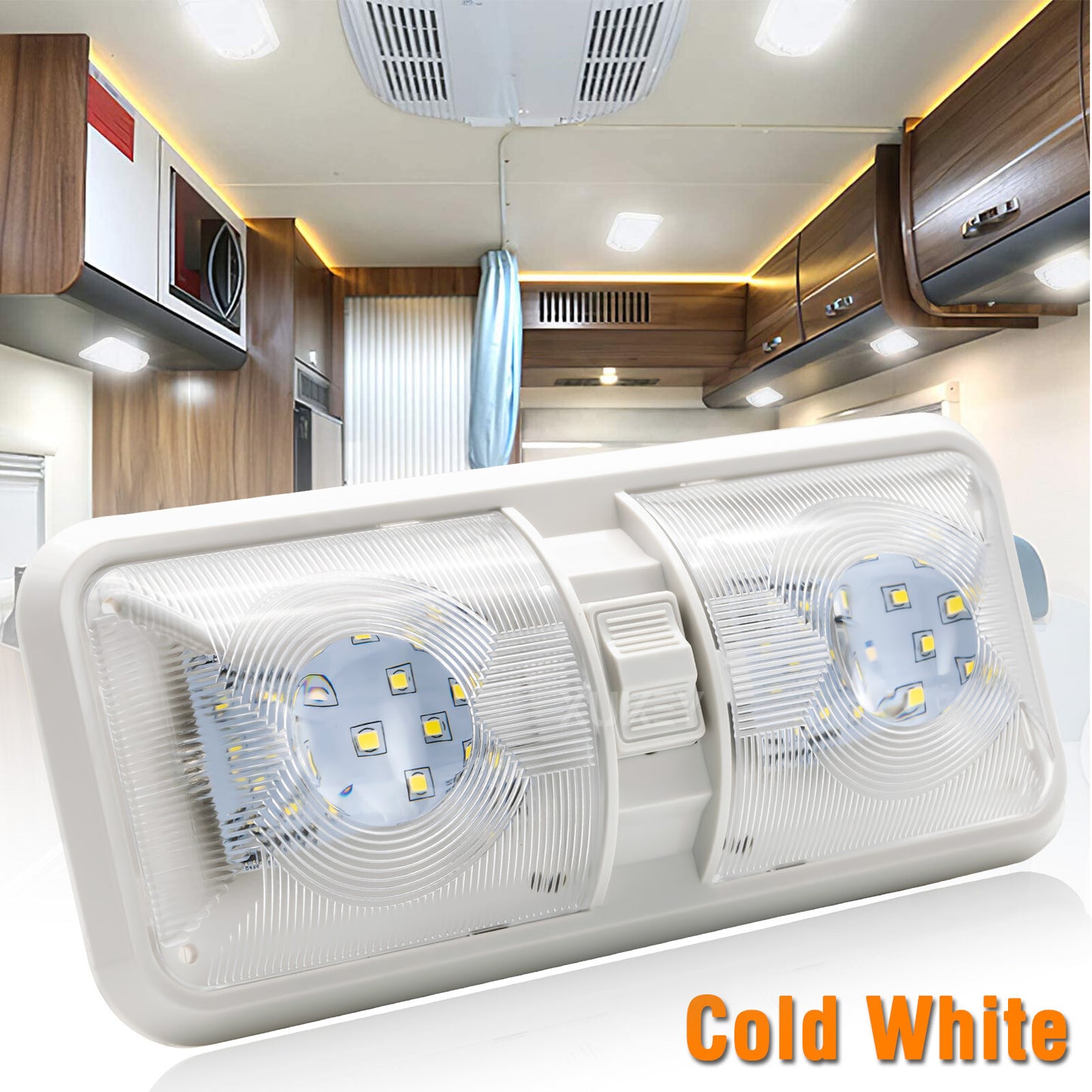 12V RV LED ceiling dome light — view 2