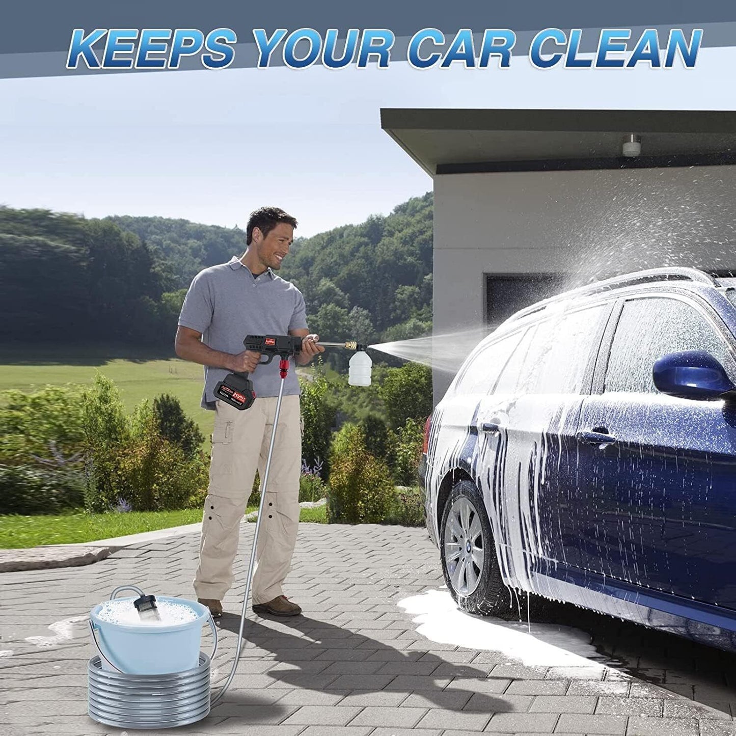 88V Cordless Electric High Pressure Washer — view 6
