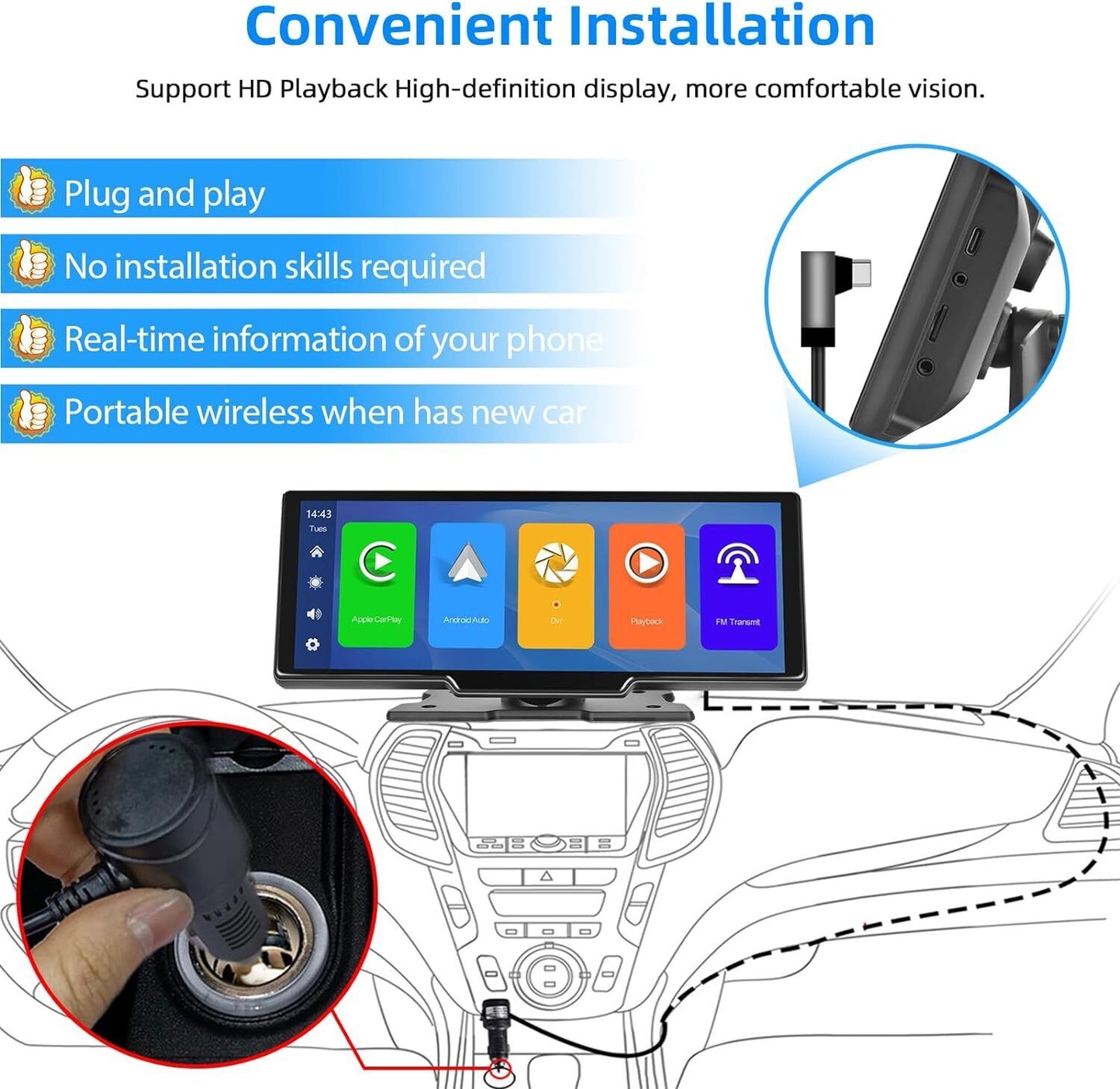 10.26 inch 4K Dash Cam Car — view 3
