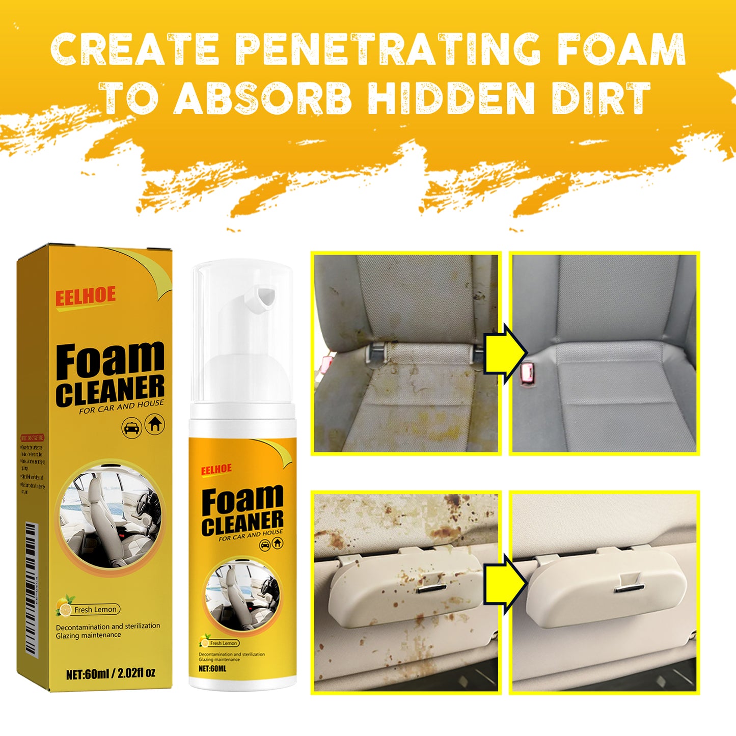 Foam Cleaner Leather Seat Supplies Decontamination — view 3