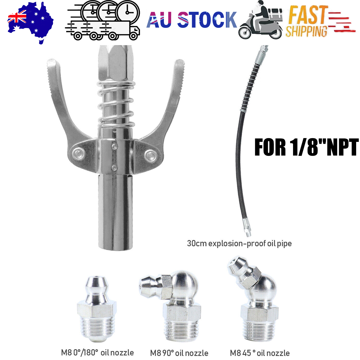 Grease Gun Coupler High Pressure Quick — view 2