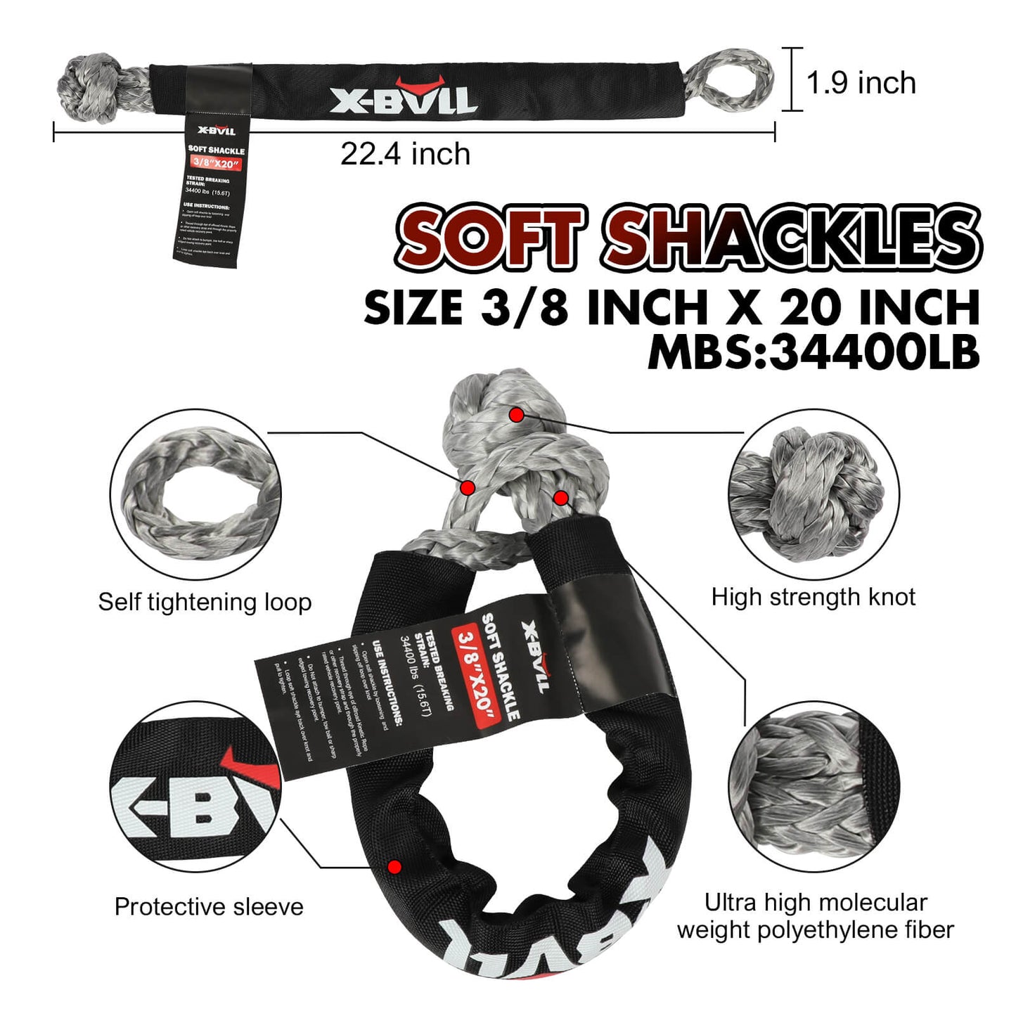 X-BULL Recovery Kit Kinetic Recovery Rope — view 5