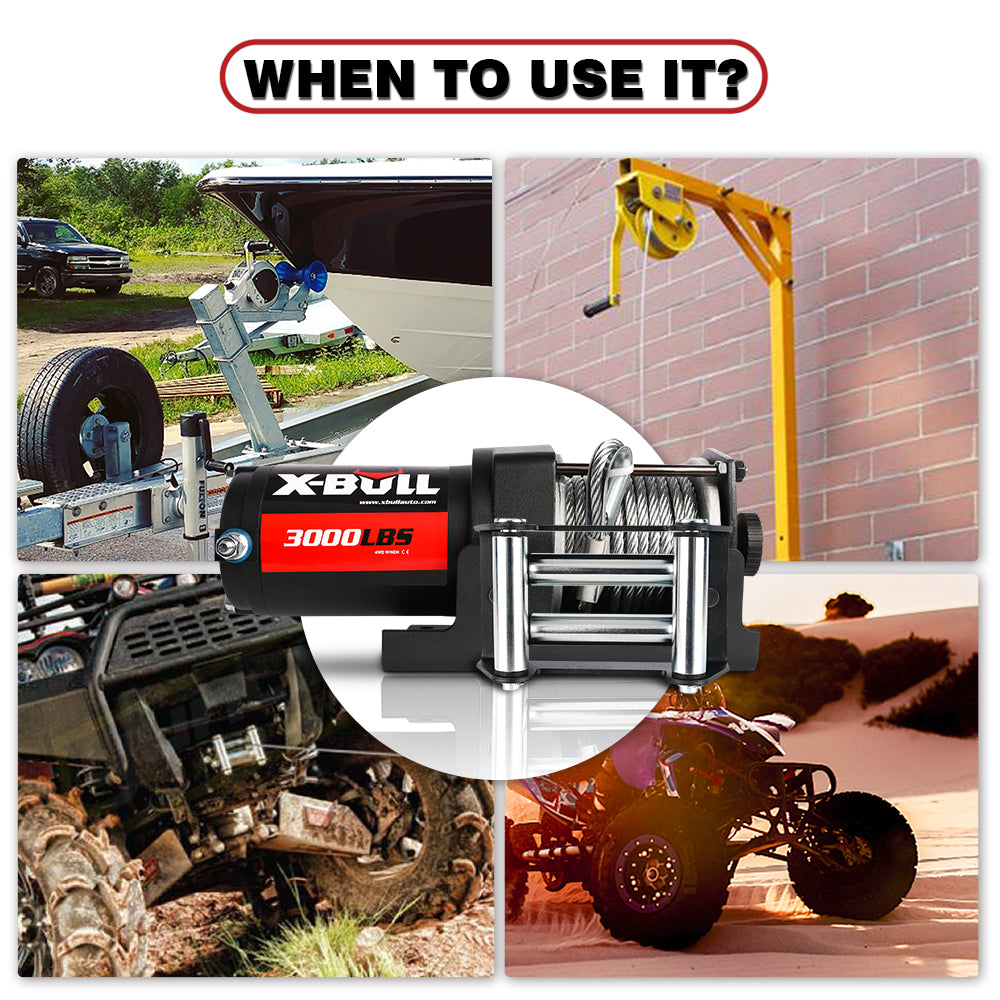 X-BULL Electric Winch 3000lbs Steel Wire — view 4