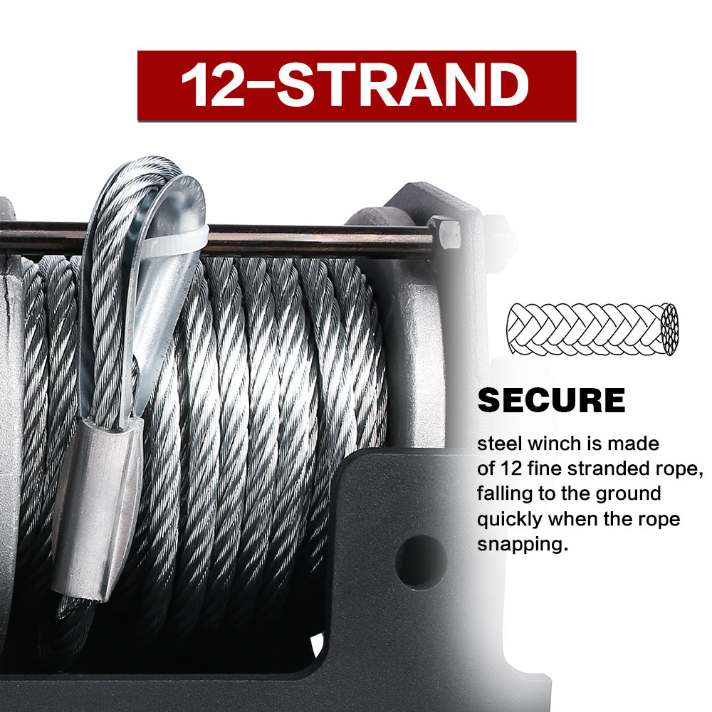 X-BULL Electric Winch 3000lbs Steel Wire — view 5