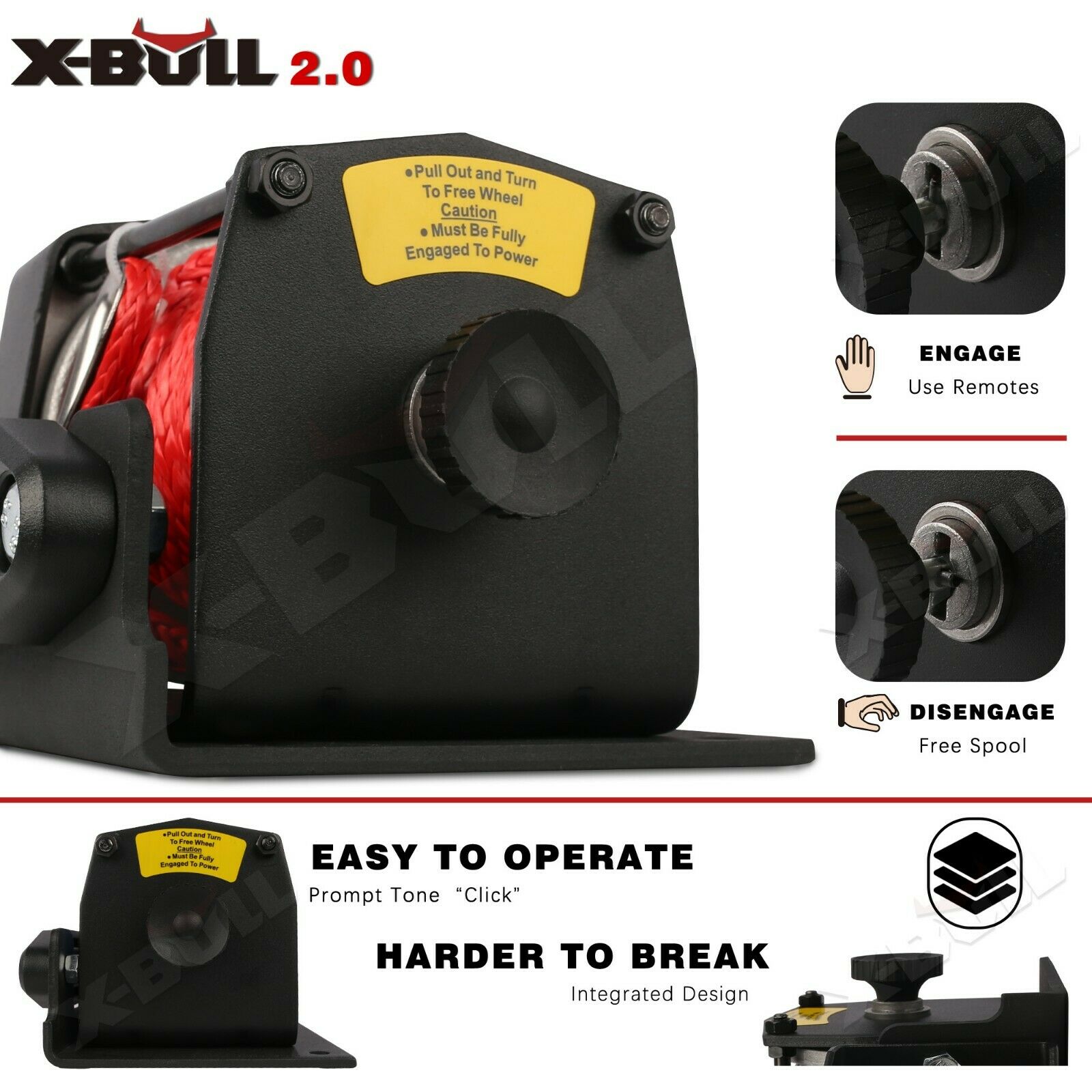 X-BULL 12V Electric Winch Boat 3000LBS — view 7