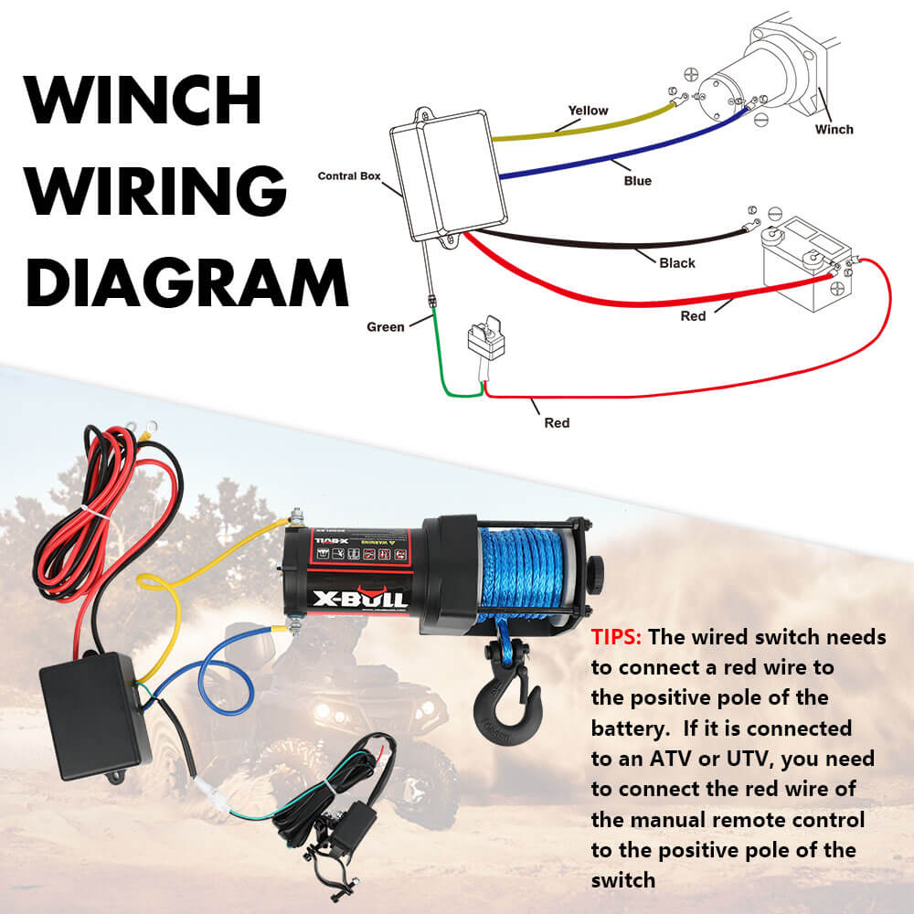 X-BULL 12V Electric Winch 3000LB ATV — view 4
