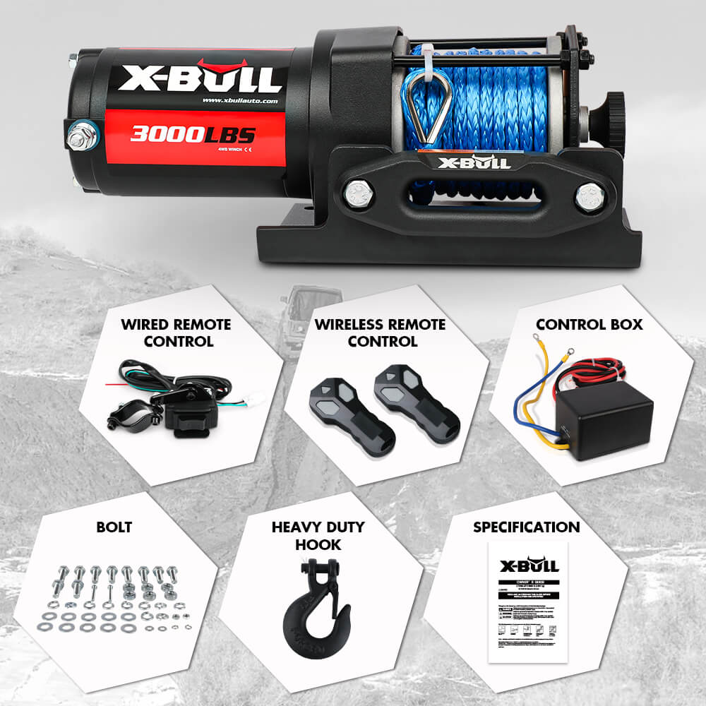 X-BULL Electric Winch 12V 3000LBS Synthetic — view 4