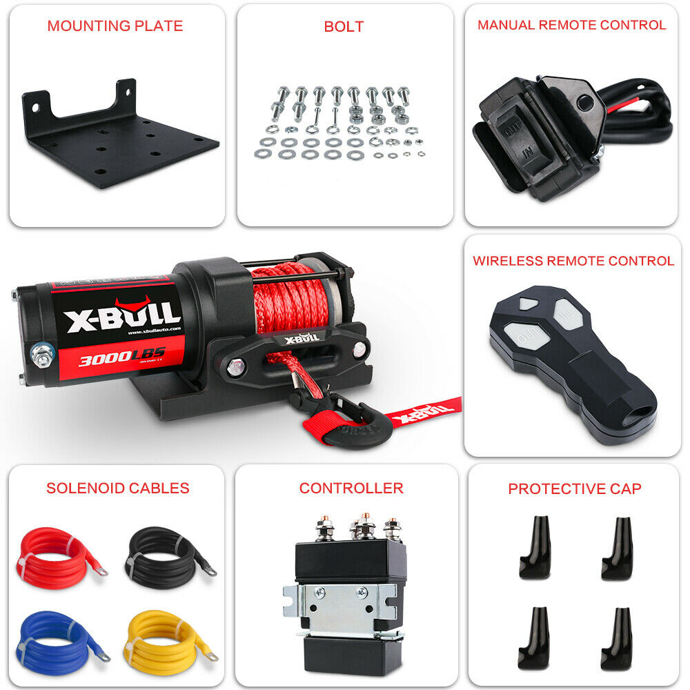 X-BULL Electric Winch 12V 3000LBS Synthetic — view 4
