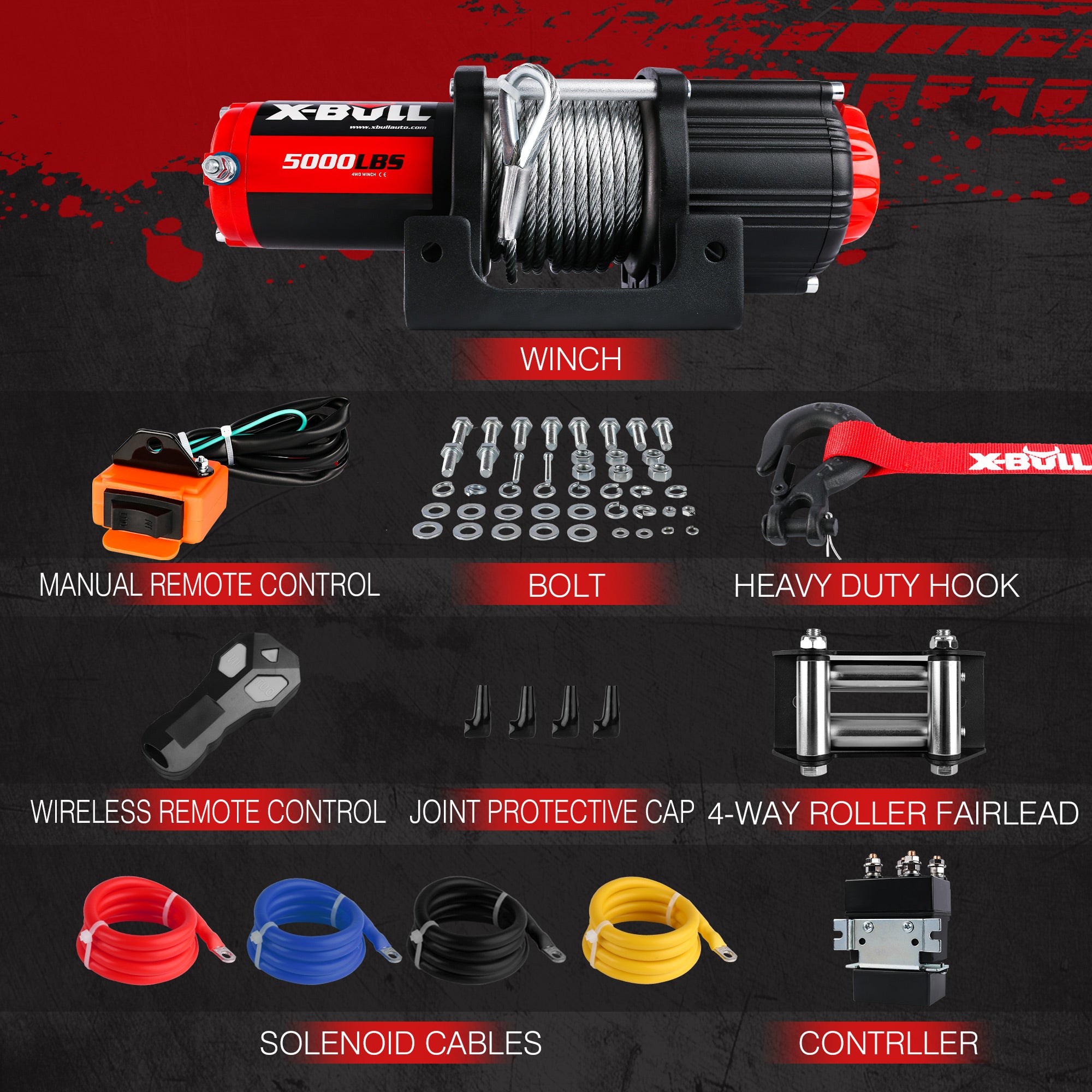 X-BULL 12V Electric Winch 5000LBS — view 4