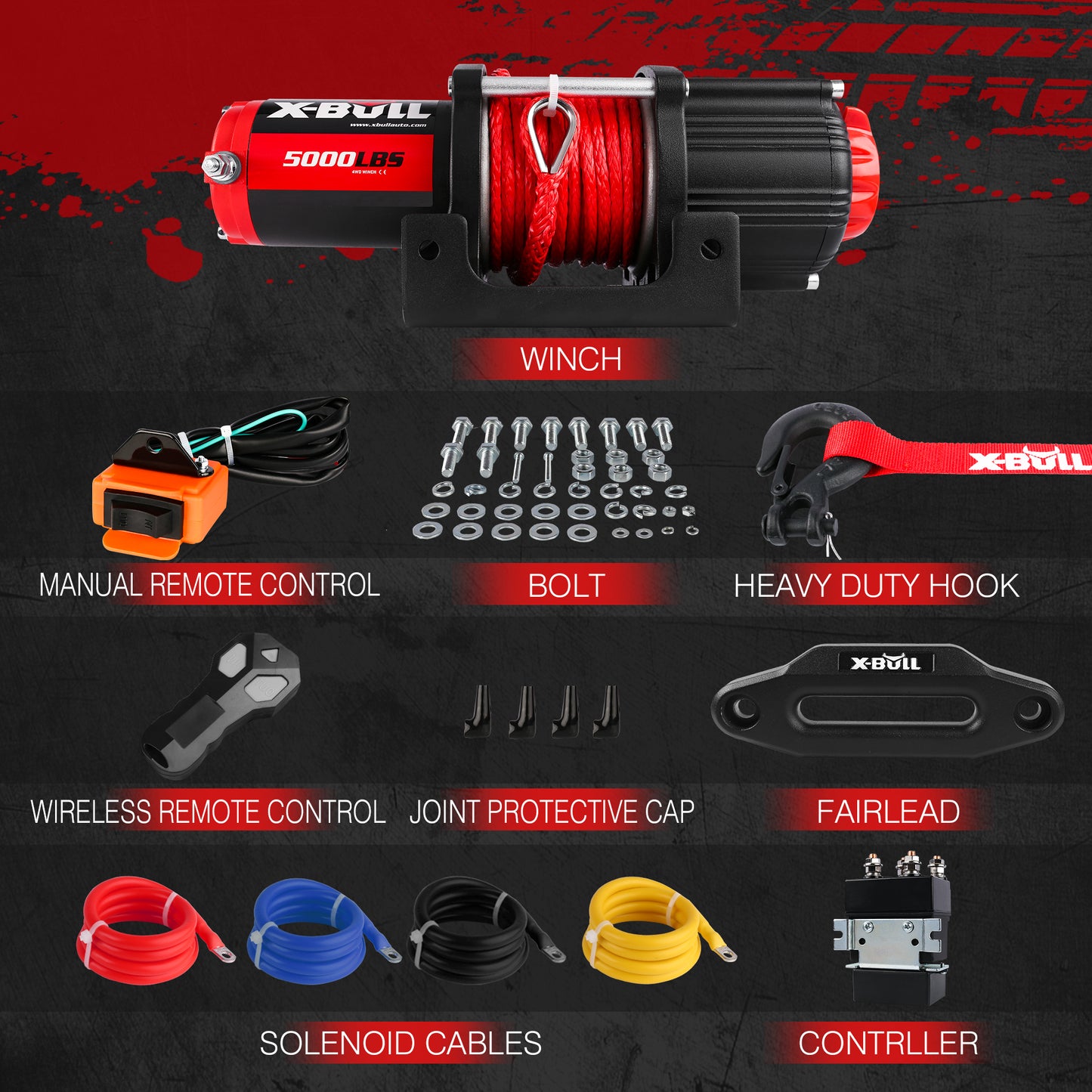 X-BULL 12V 5000LBS Electric Winch — view 5