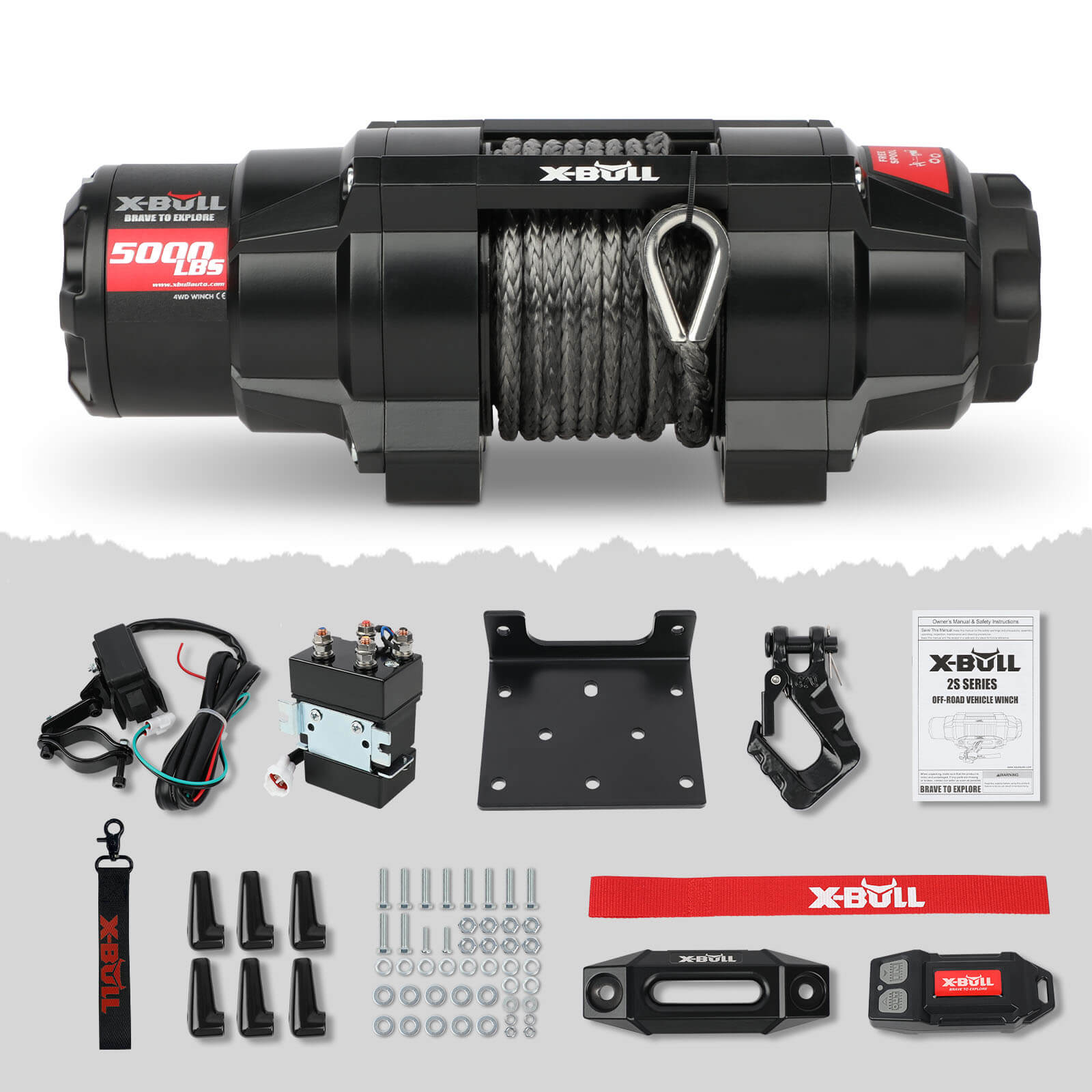 X-BULL 5000LBS Electric Winch 12V Synthetic — view 3
