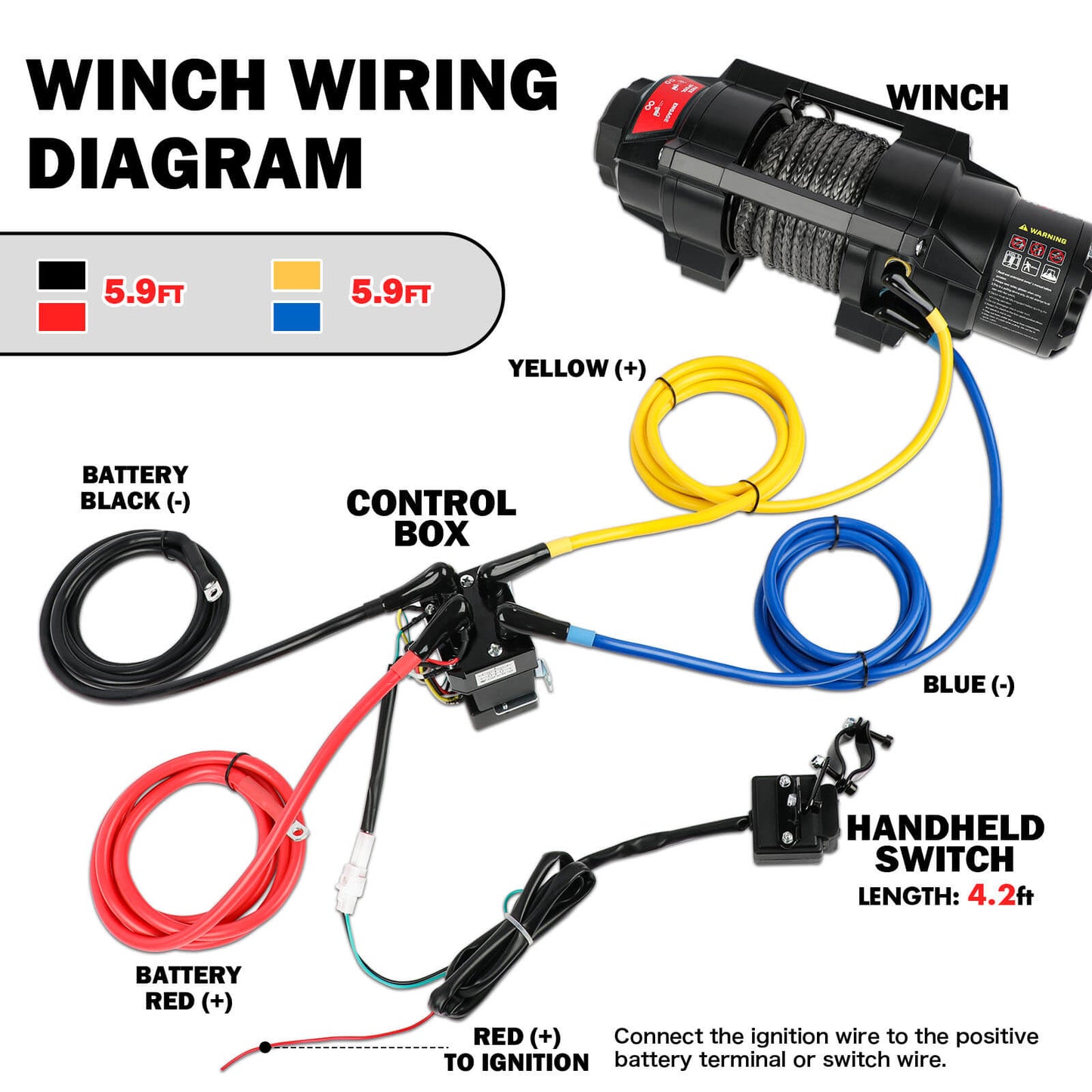 X-BULL 5000LBS Electric Winch 12V Synthetic — view 4