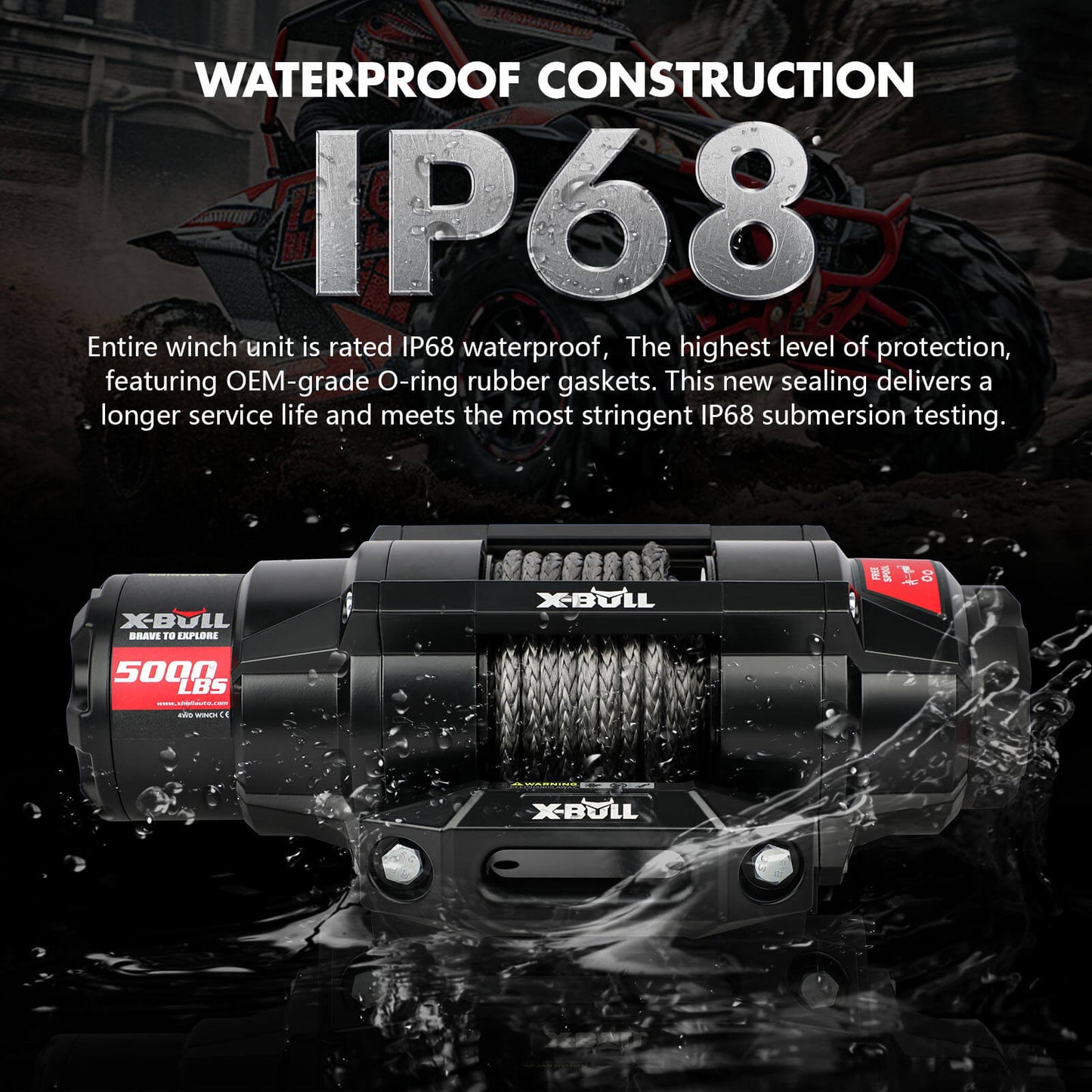 X-BULL 5000LBS Electric Winch 12V Synthetic — view 6
