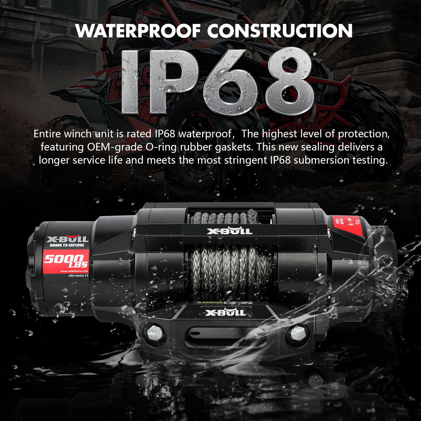 X-BULL 5000LBS Electric Winch 12V Synthetic — view 6