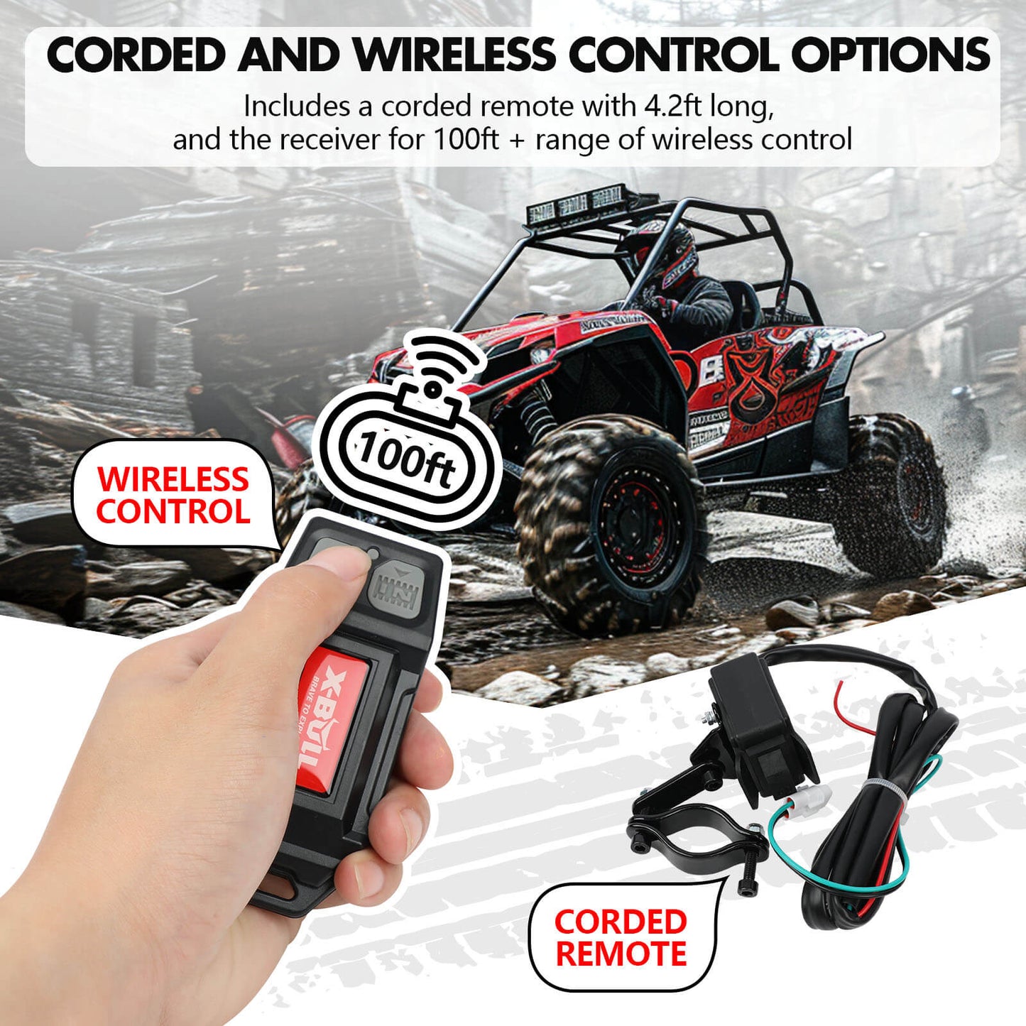 X-BULL 5000LBS Electric Winch 12V Synthetic — view 11