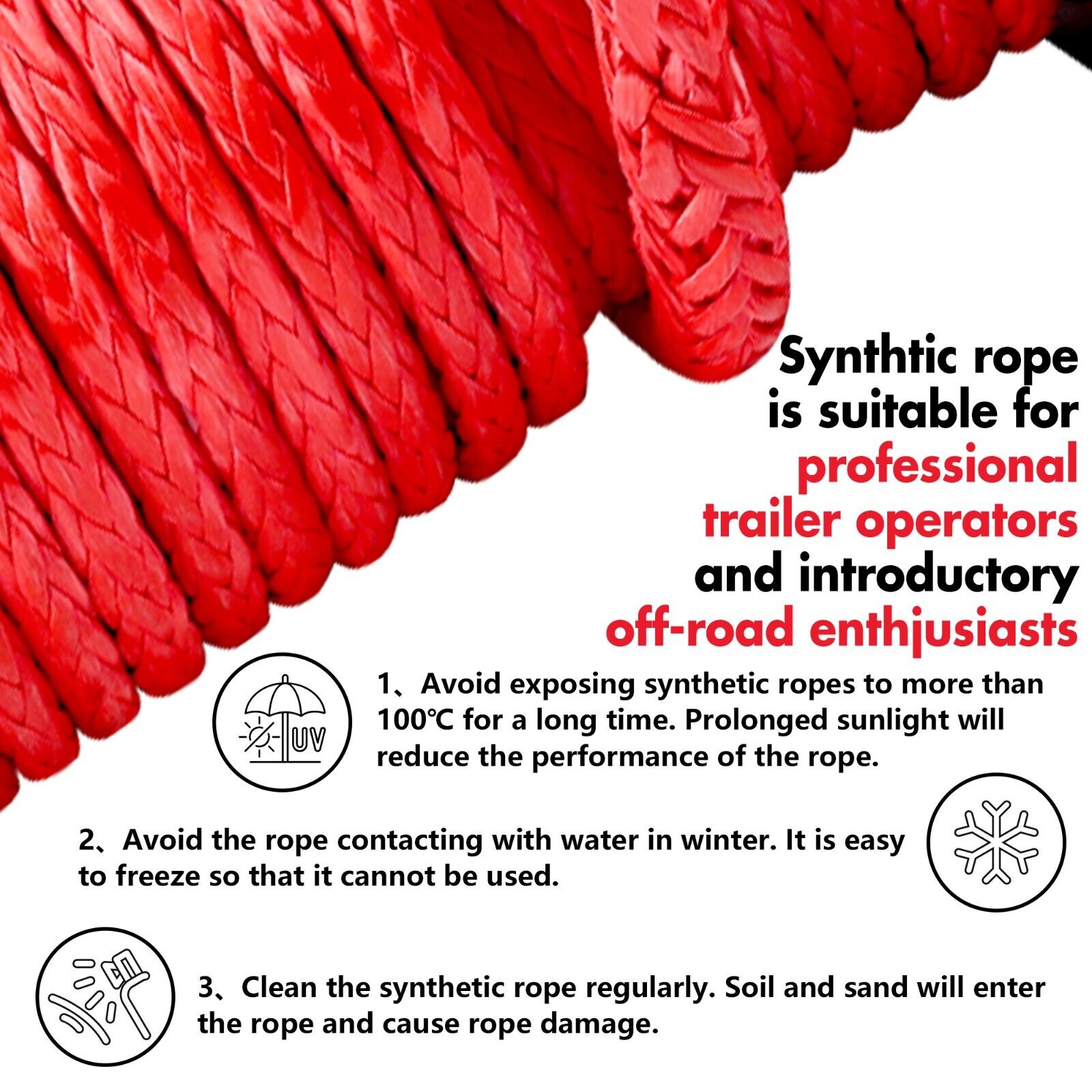 X-BULL 12V Electric Winch 14500LBS Synthetic — view 9