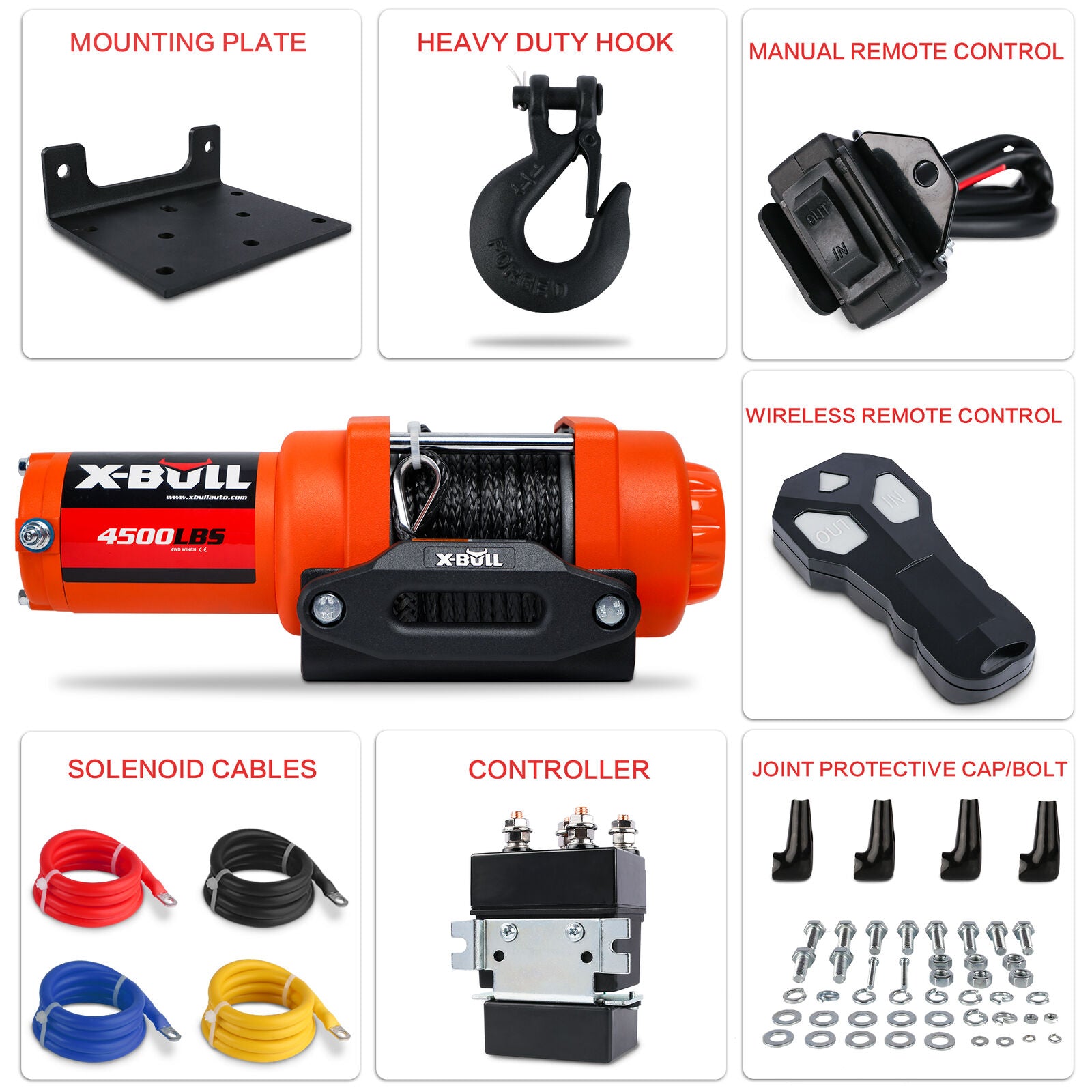 X-BULL 12V 4500LBS Electric Winch — view 11