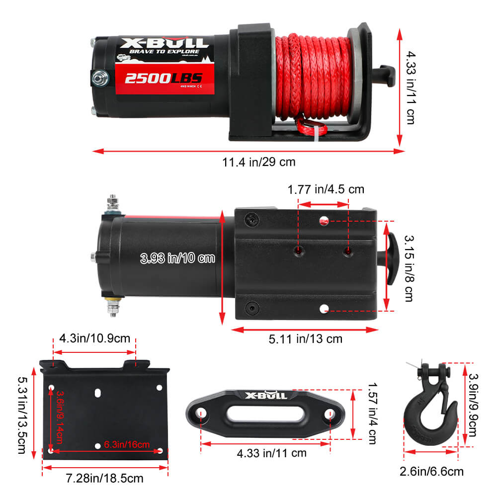 X-BULL 12V electric winch 2500LBS — view 3