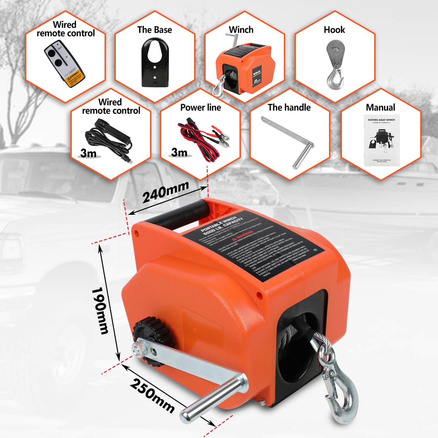 X-BULL 12V Electric Boat Winch — view 5