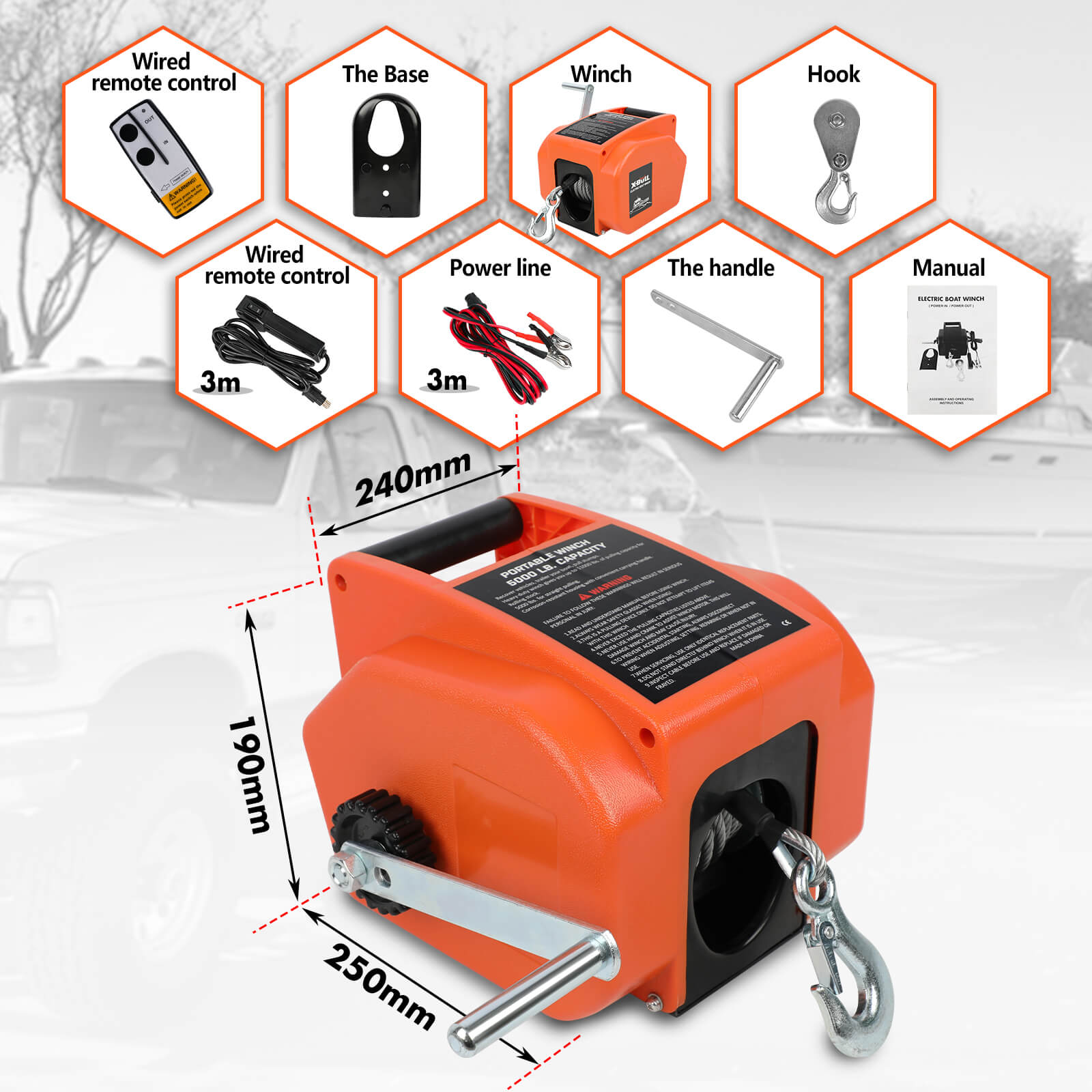 X-BULL 12V Electric Boat Winch — view 5