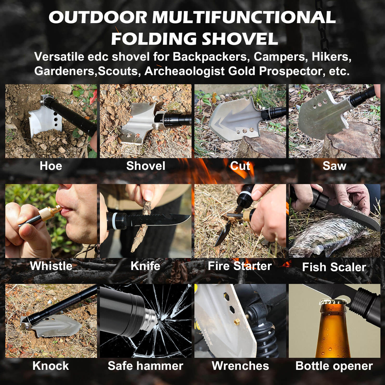 X-BULL Folding Shovel Outdoor Camping Survival — view 7