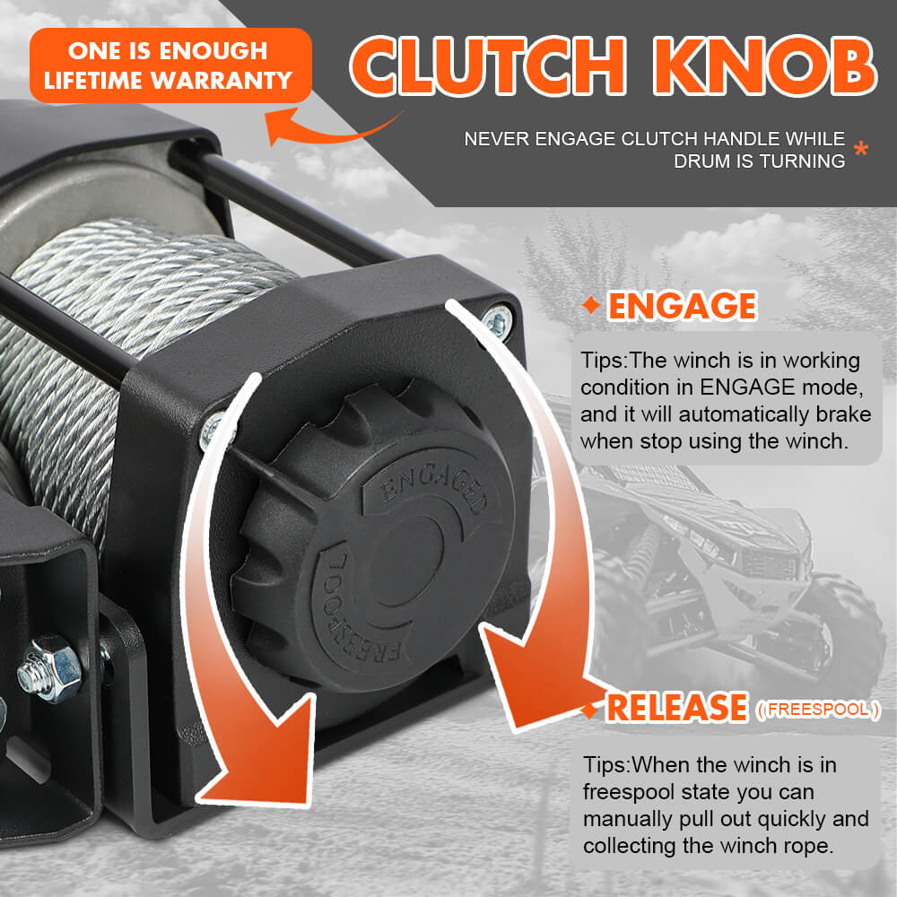 4500LBS electric winch steel cable 4WD — view 5