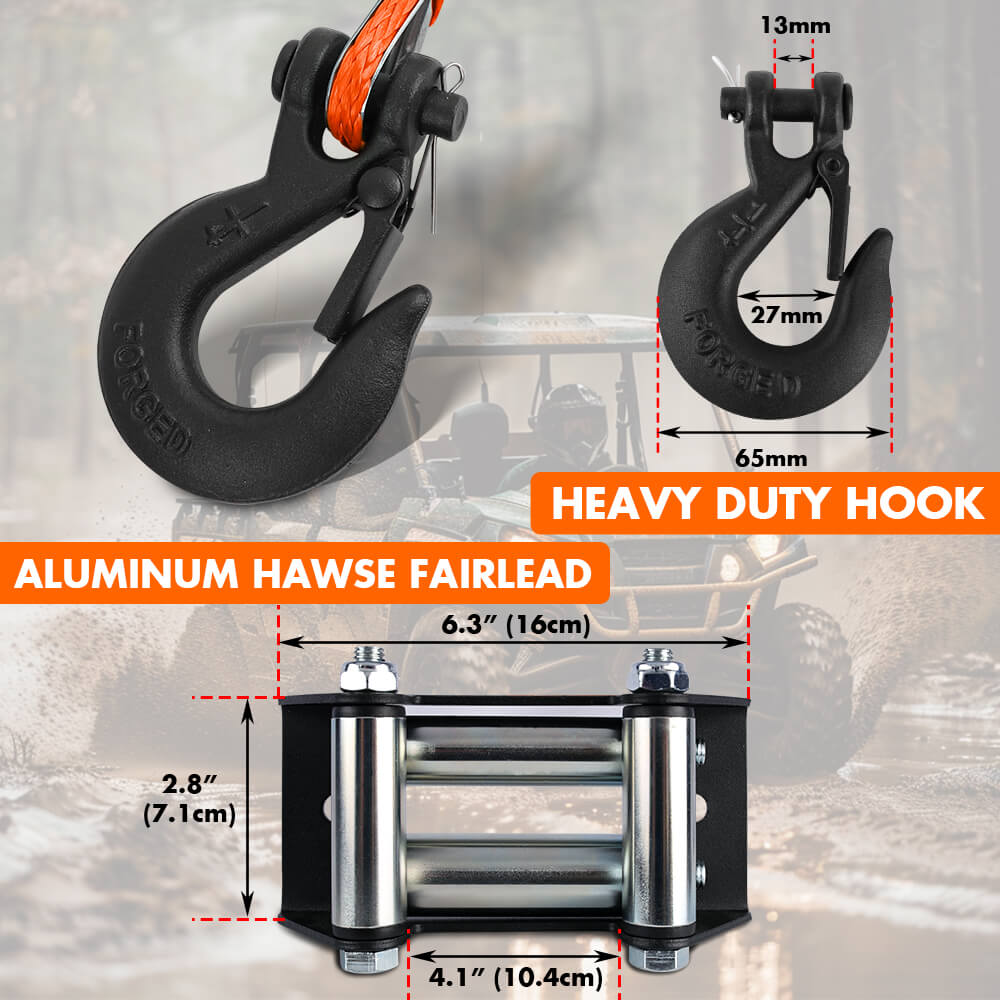 4500LBS electric winch steel cable 4WD — view 10