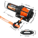 4500lb electric winch synthetic rope wireless — view 4