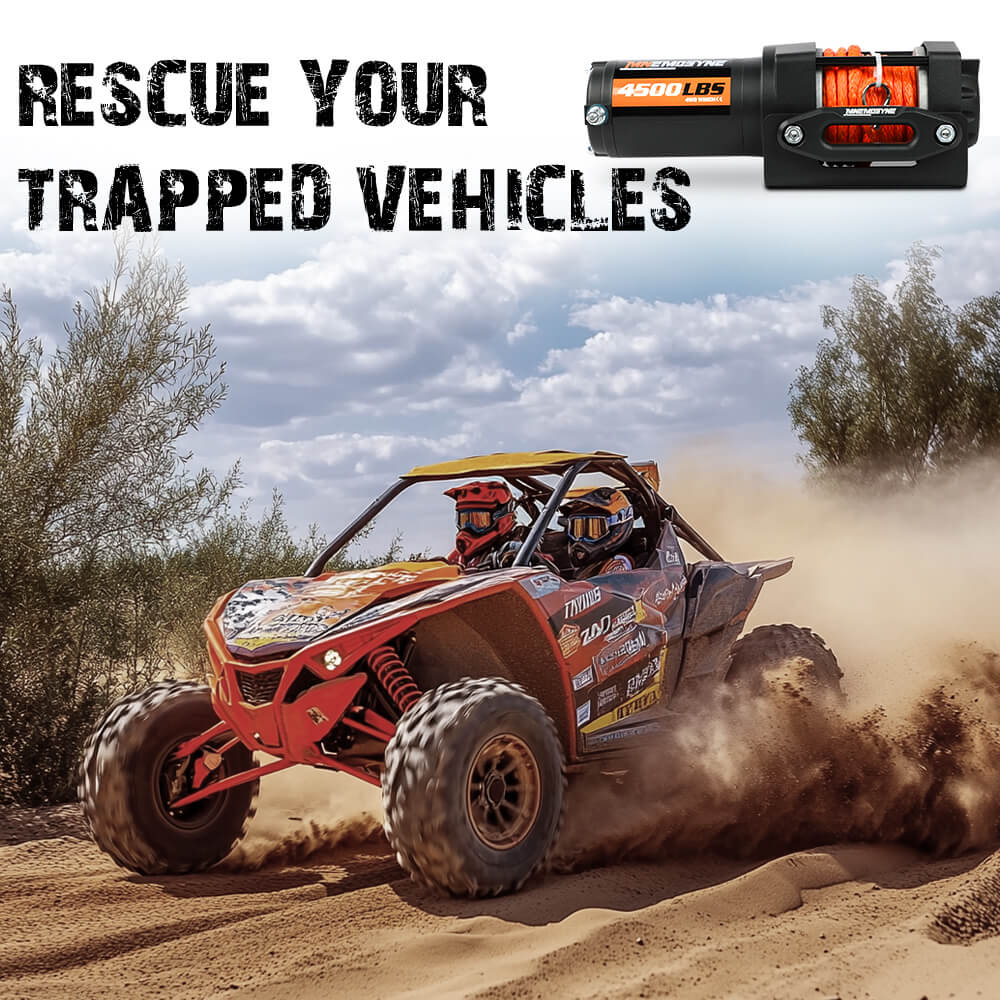 4500lb electric winch synthetic rope wireless — view 7