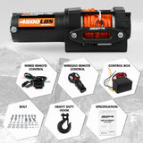 4500lbs electric winch synthetic rope 4WD — view 3