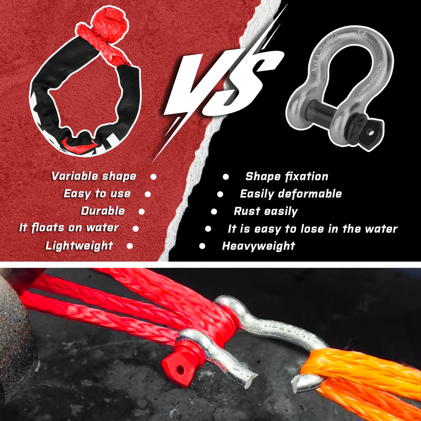 X-BULL recovery ring soft shackle kit — view 3