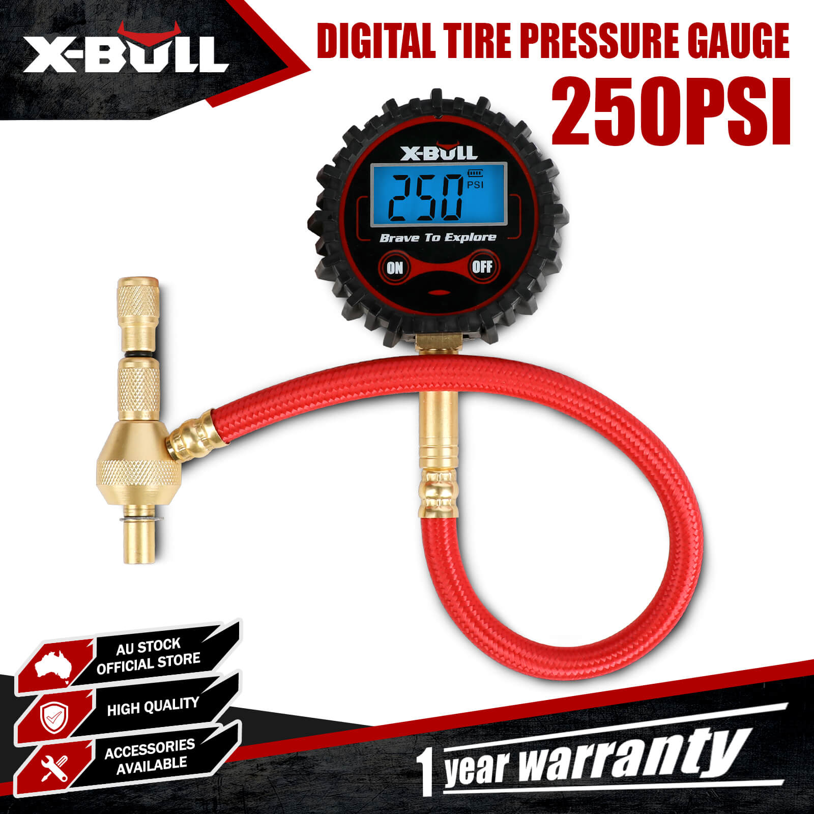 X-BULL Digital Tyre Pressure Gauge 250PSI — view 2