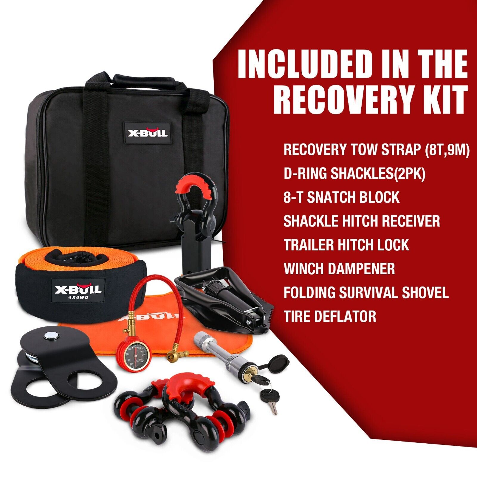 X-BULL 13pcs Winch Recovery Kit — view 3