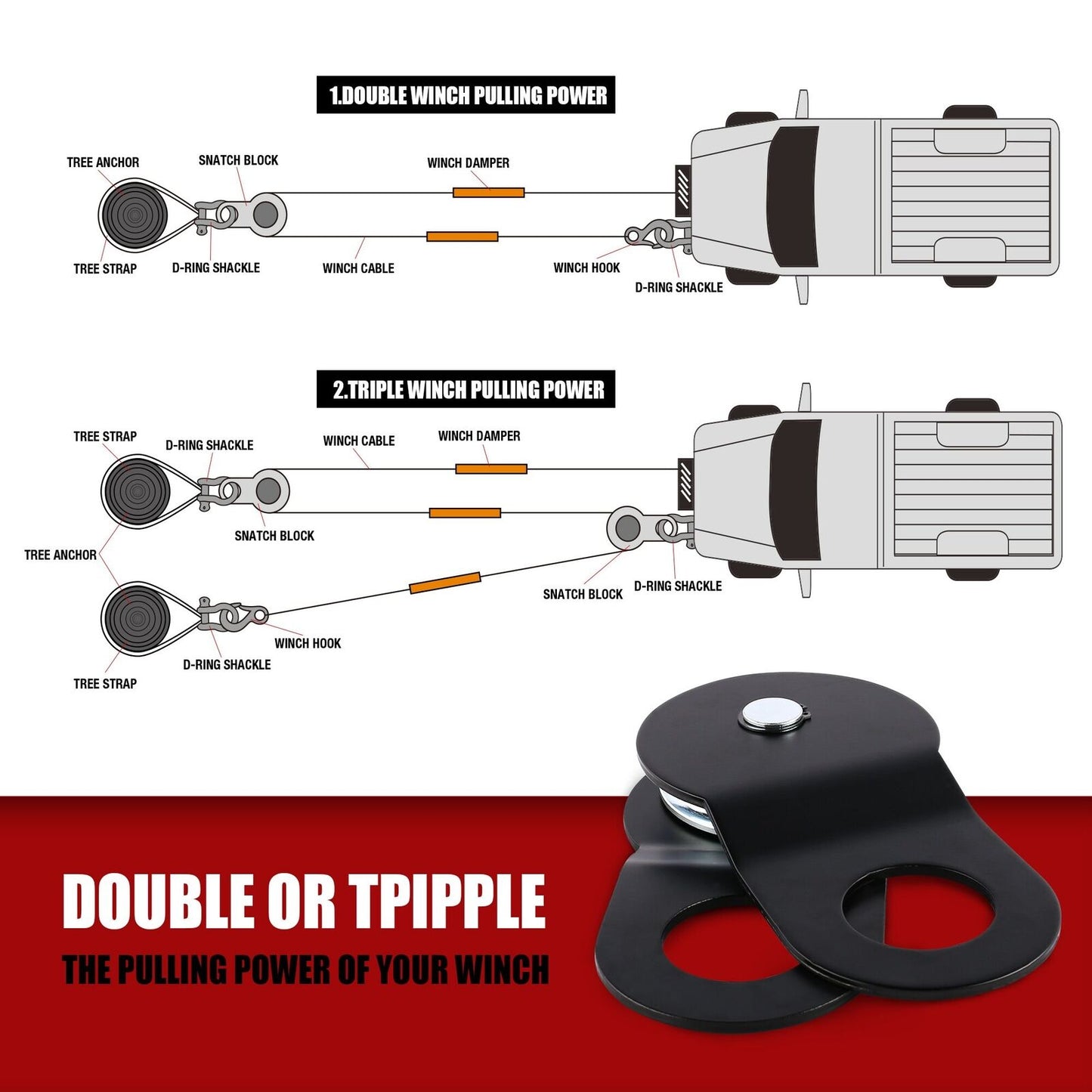 X-BULL 4WD Recovery Kit Snatch Strap — view 6