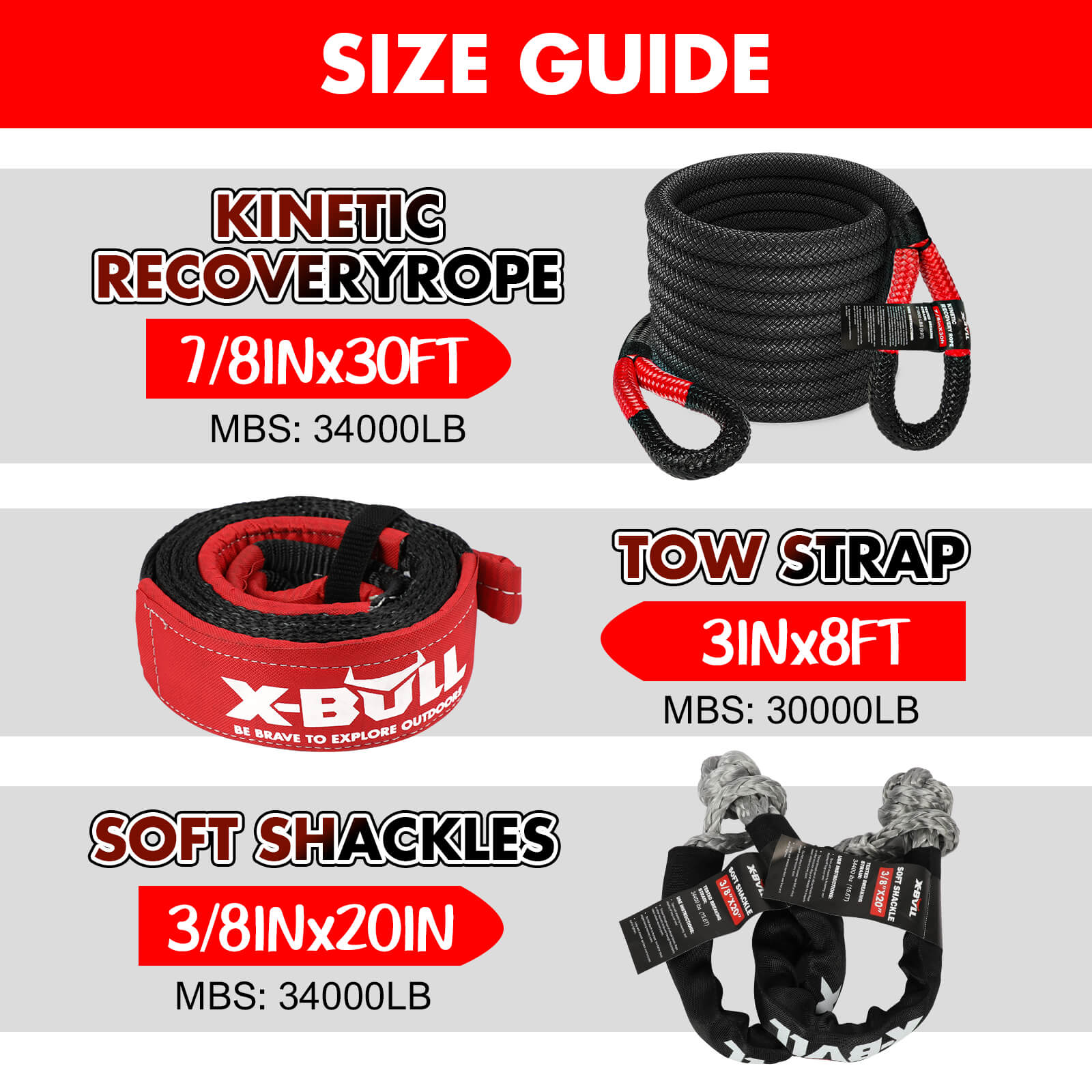 X-BULL Snatch Strap Soft Shackles Kinetic — view 5