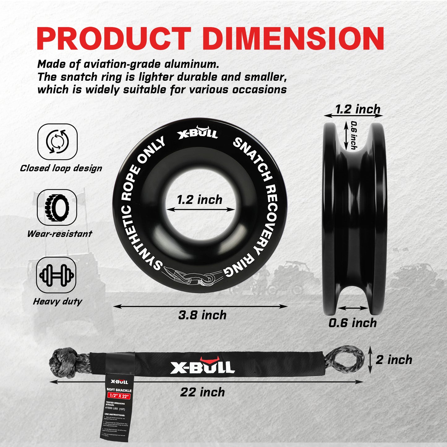 X-BULL 4WD Winch Recovery Kit 12Pcs — view 9