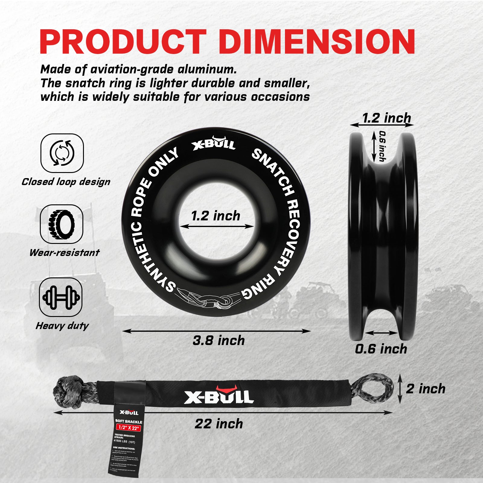 X-BULL 4WD Winch Recovery Kit 12Pcs — view 9