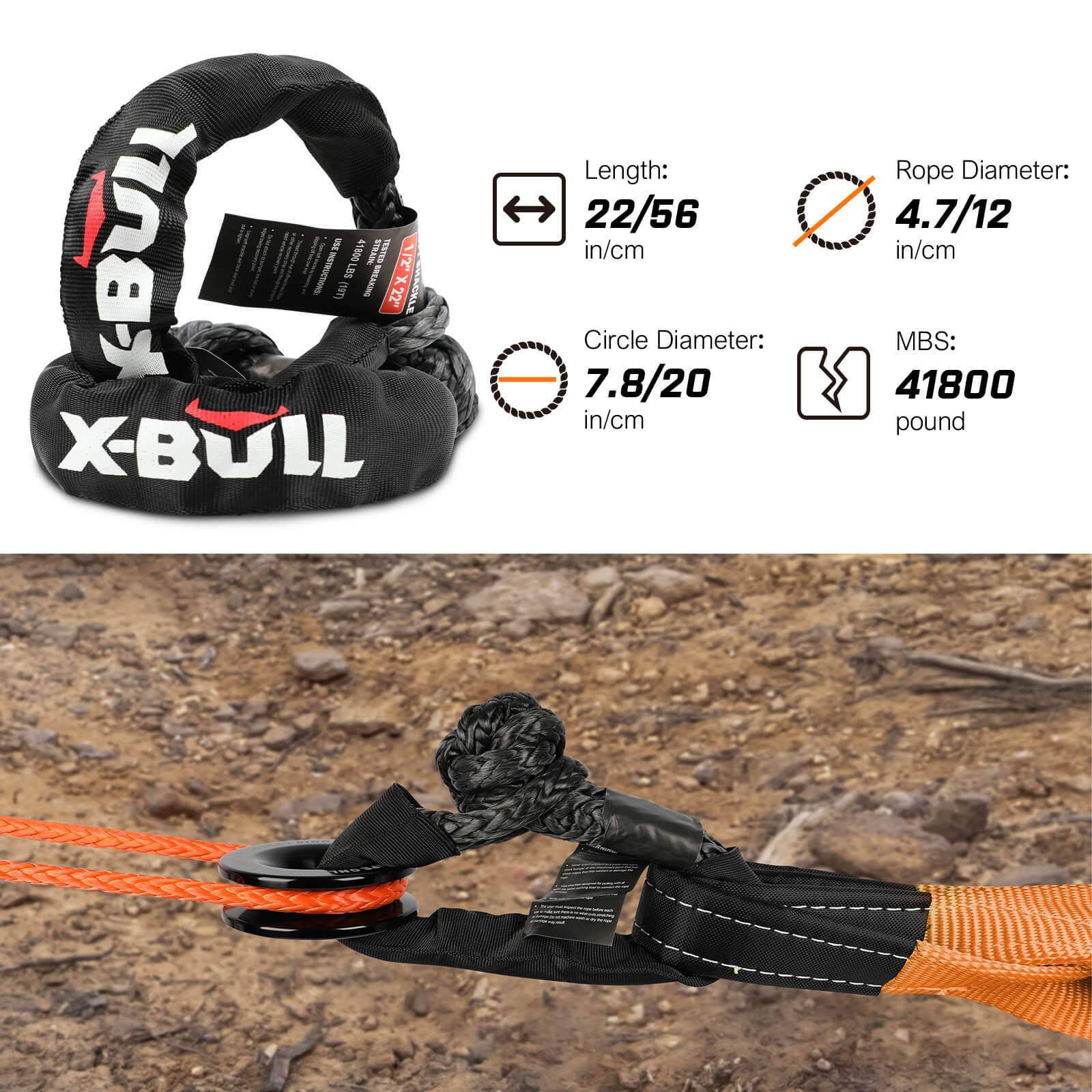 X-BULL 4WD Recovery Kit Snatch Strap — view 10
