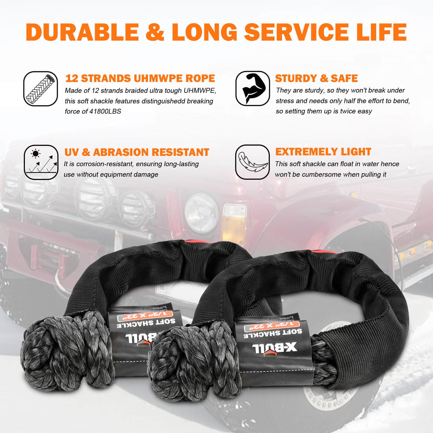 X-BULL 4WD Recovery Kit Snatch Strap — view 11