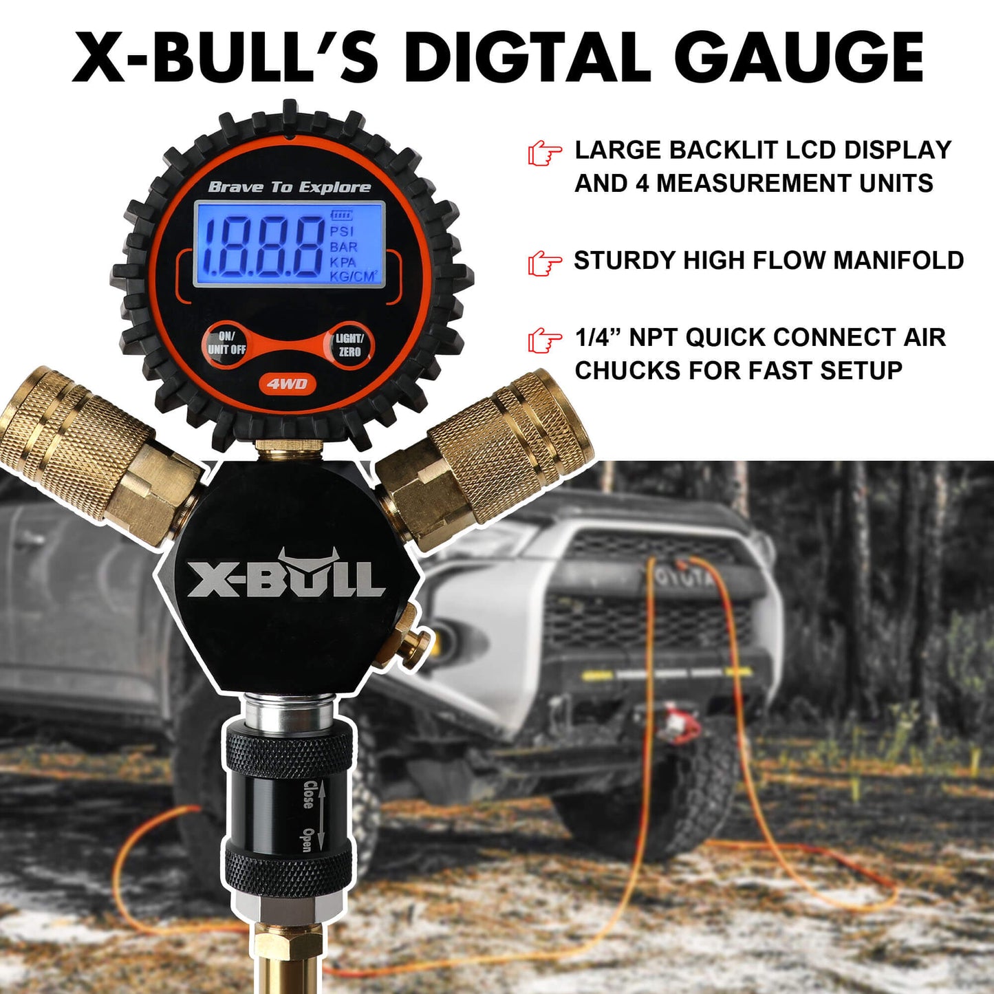 X-BULL Indeflate Digital 4 Hose 4 — view 6