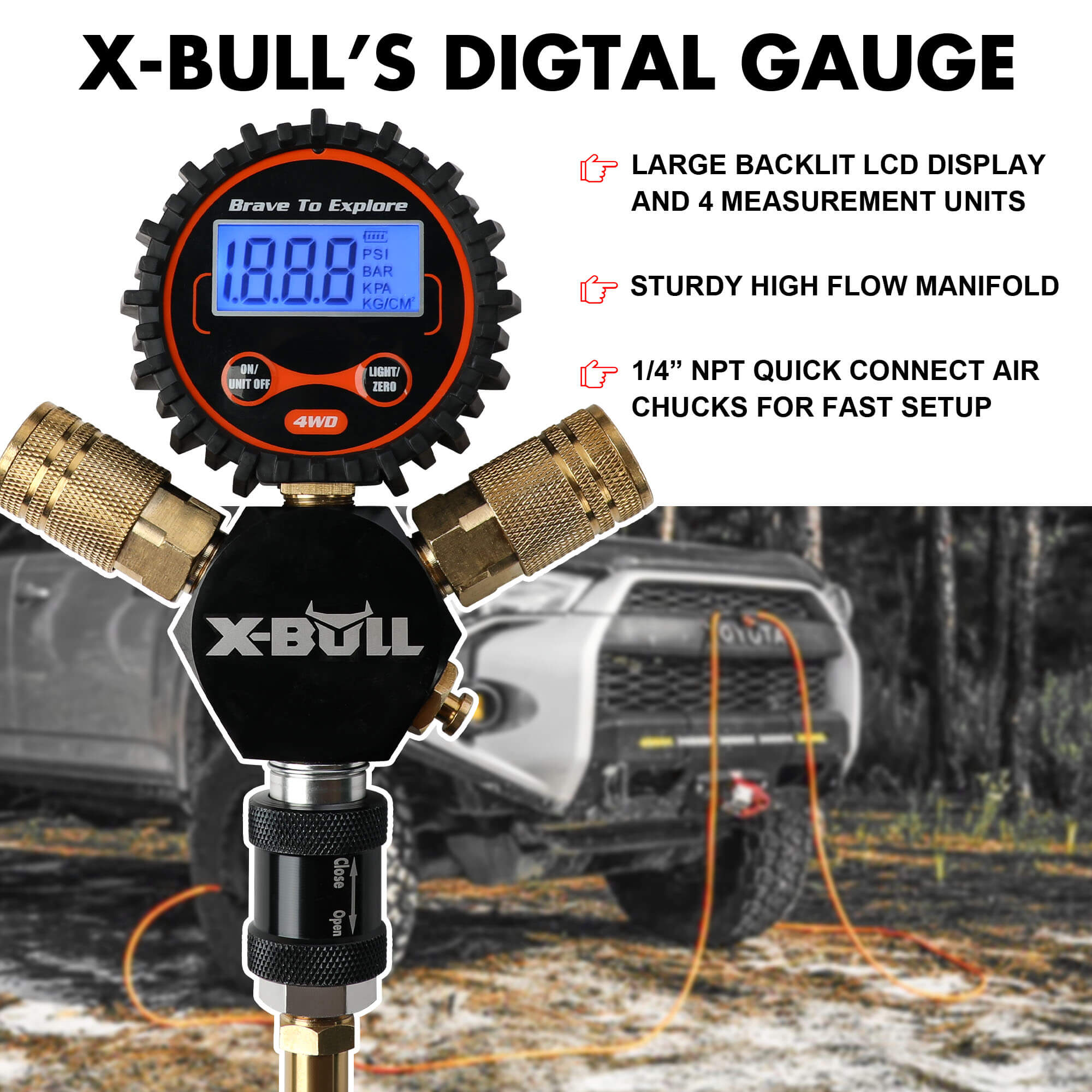 X-BULL Indeflate Digital 4 Hose 4 — view 6