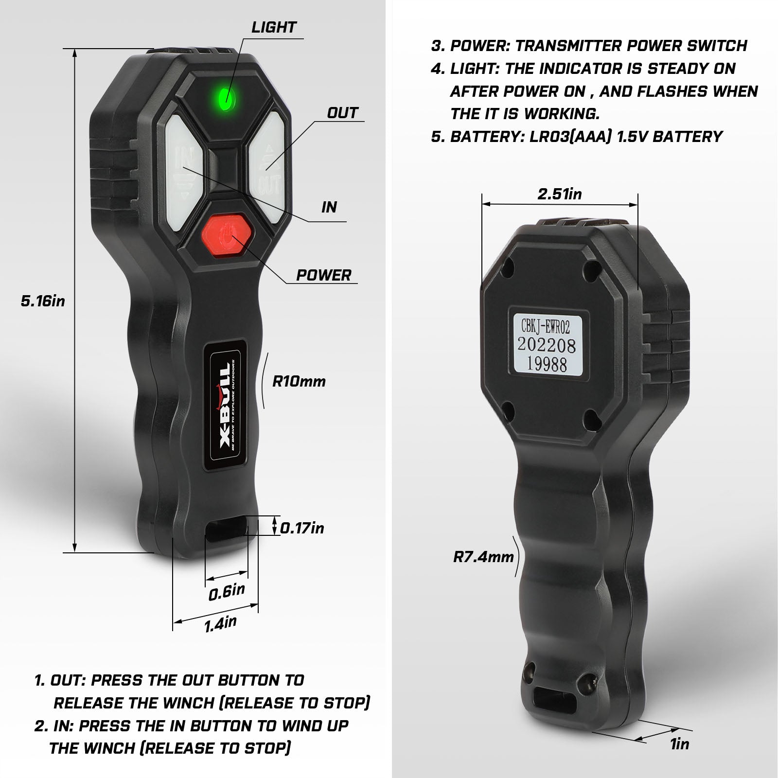 X-BULL Winch Solenoid Relay Wiring Controller — view 4