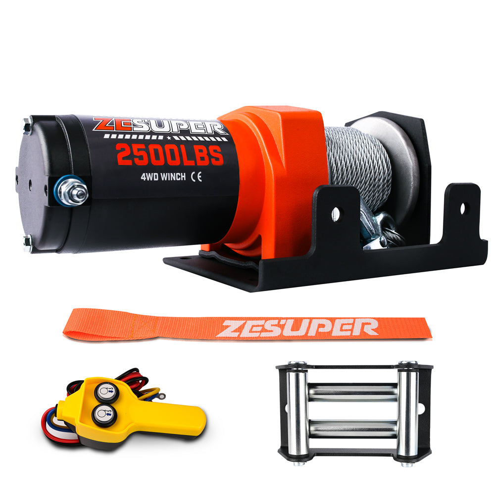 ZESUPER 12V electric winch 2500LBS — view 2